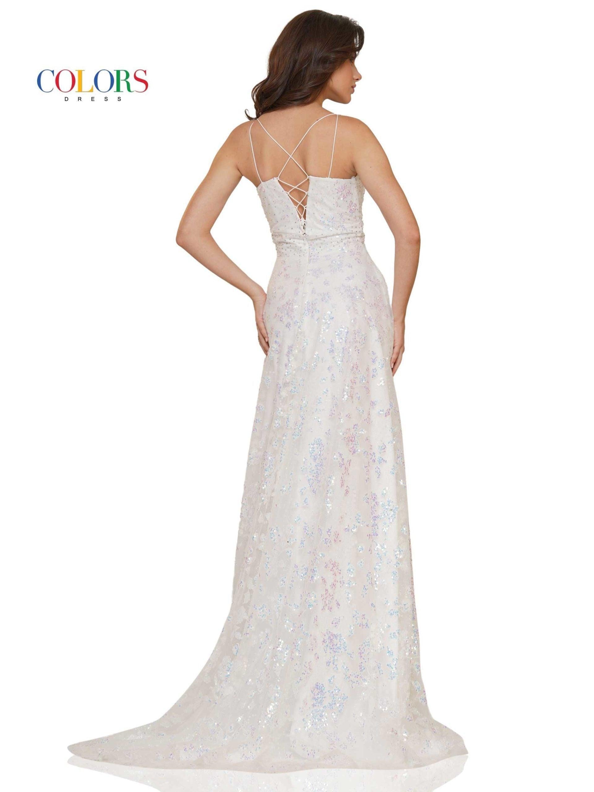 Colors 2742 Colors Long Formal Glitter Mesh Prom Dress