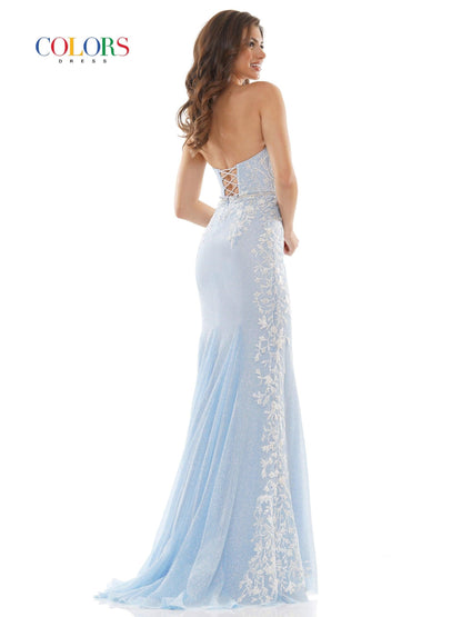 Colors Long Formal Halter Fitted Prom Dress 2686 - The Dress Outlet