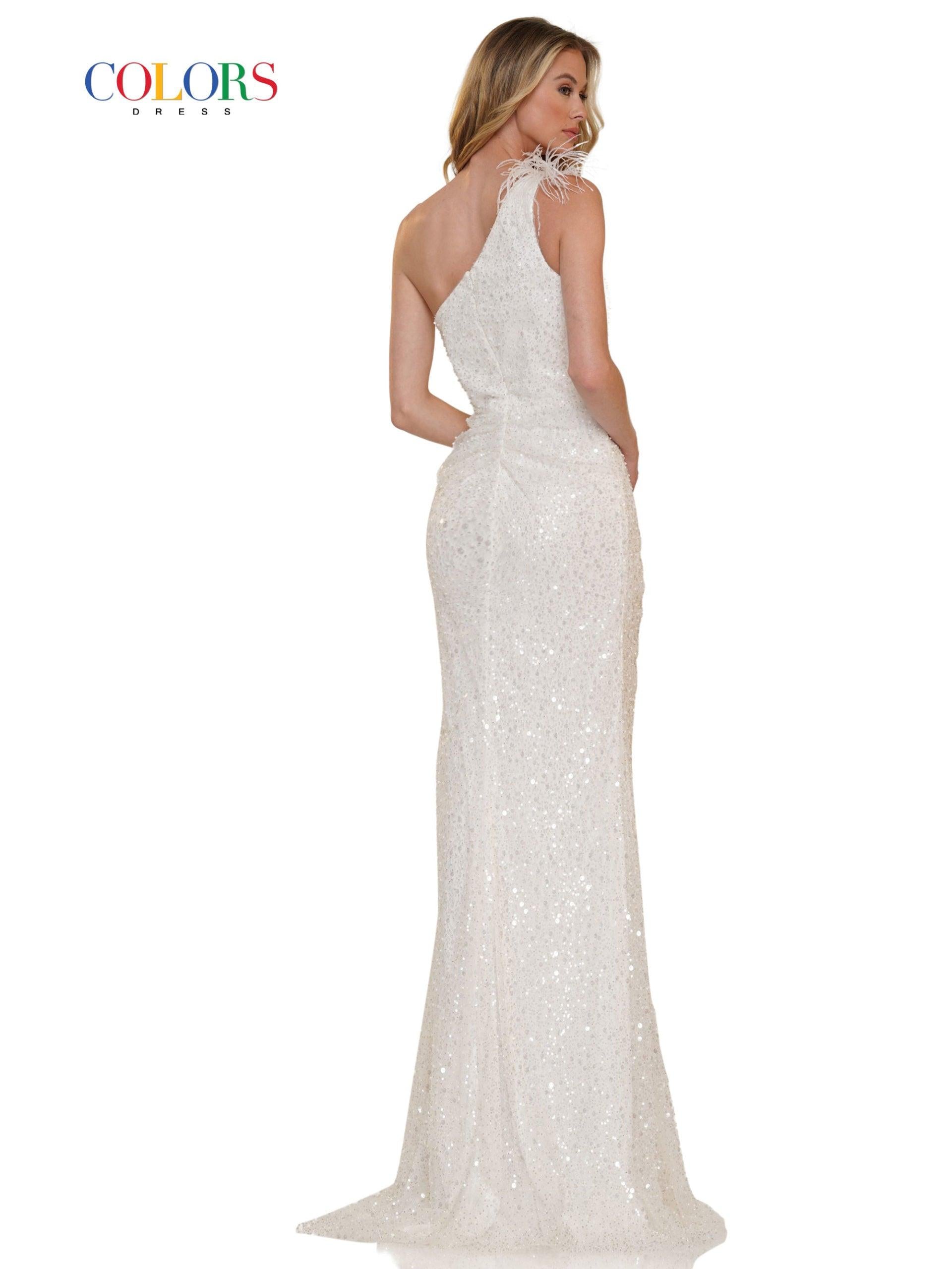 Colors 2729 Colors Long Formal One Shoulder Prom Dress