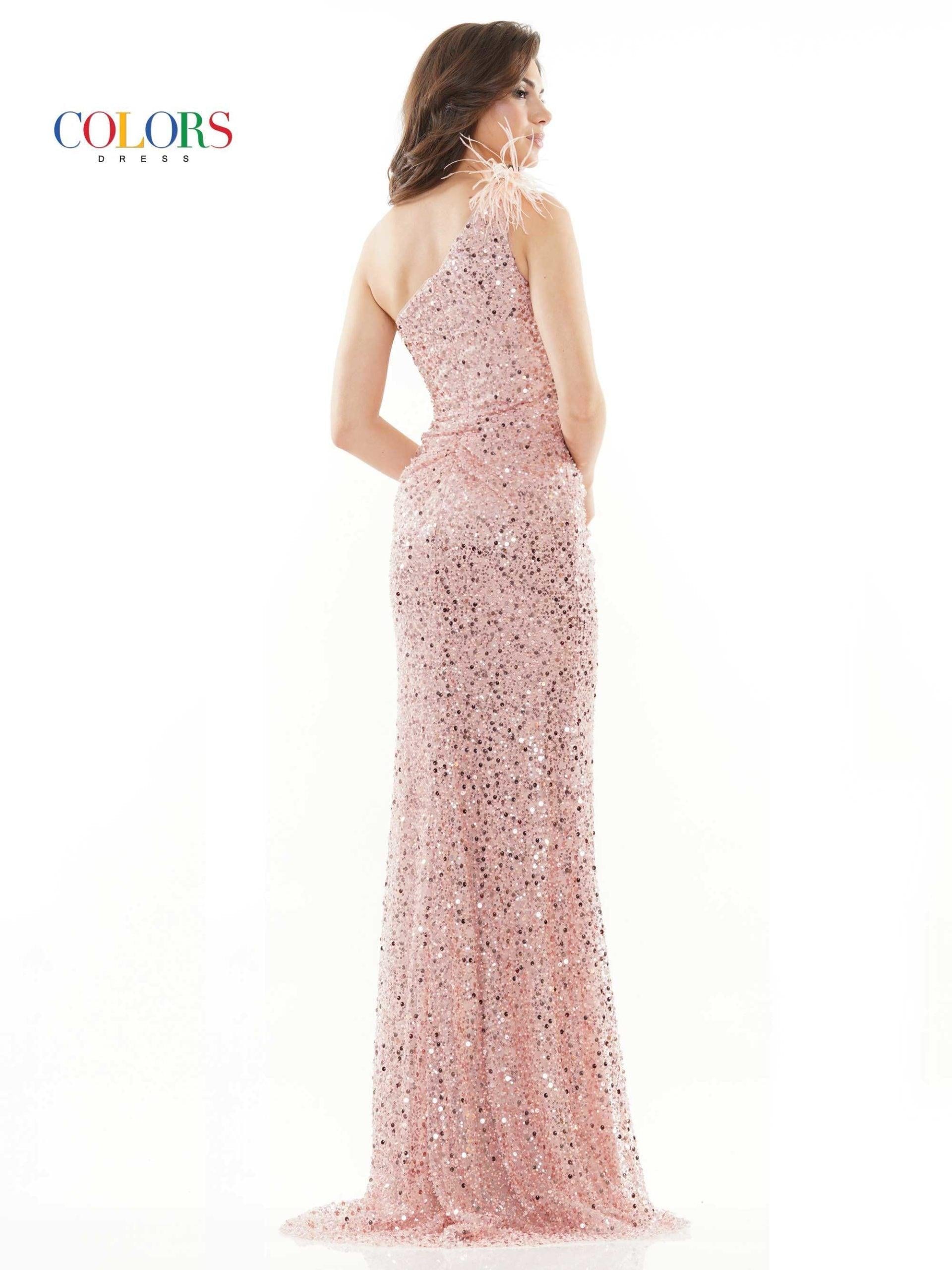 Colors 2729 Colors Long Formal One Shoulder Prom Dress