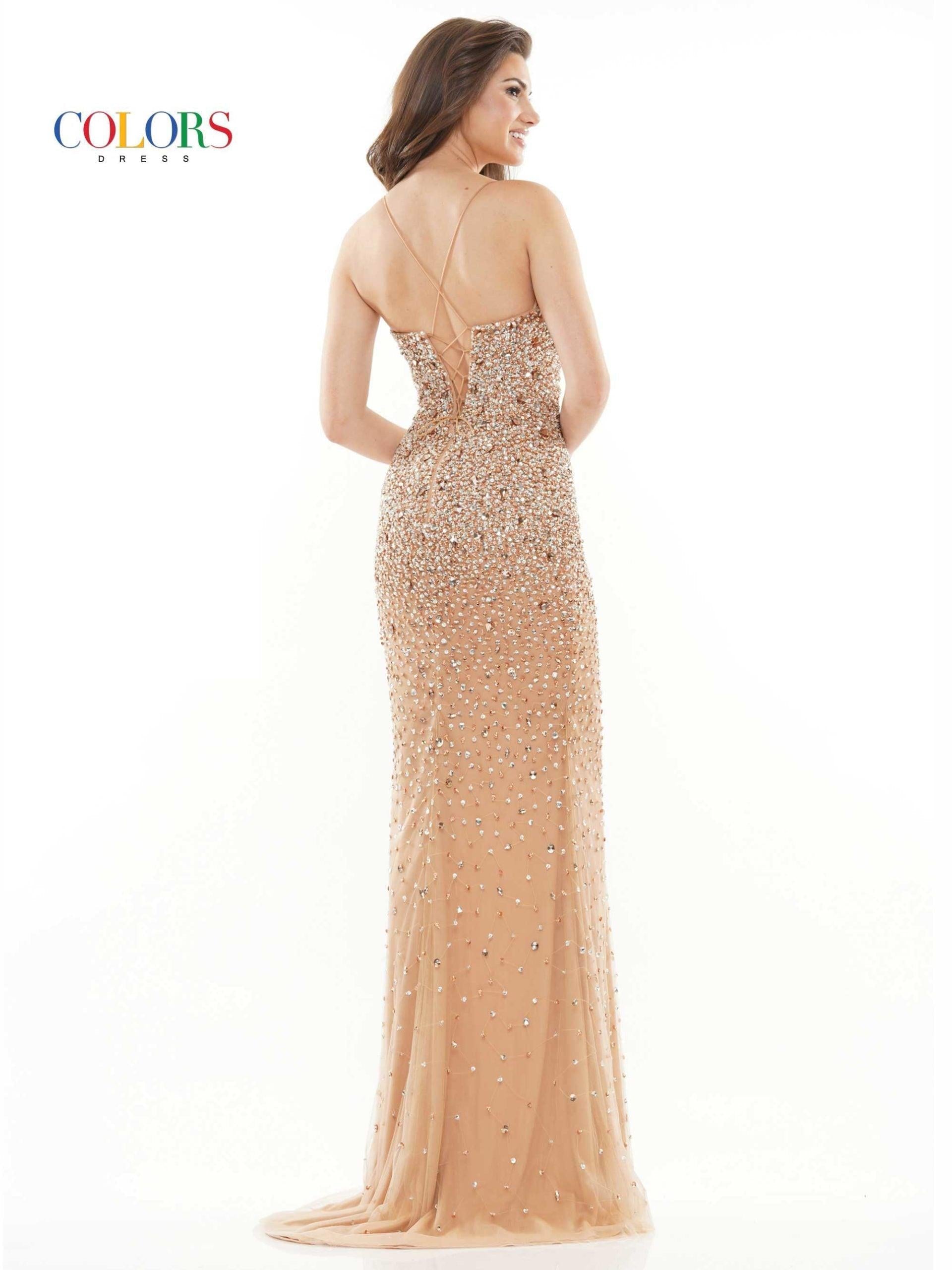 Colors 2725 Colors Long Formal Sext Beaded Prom Dress