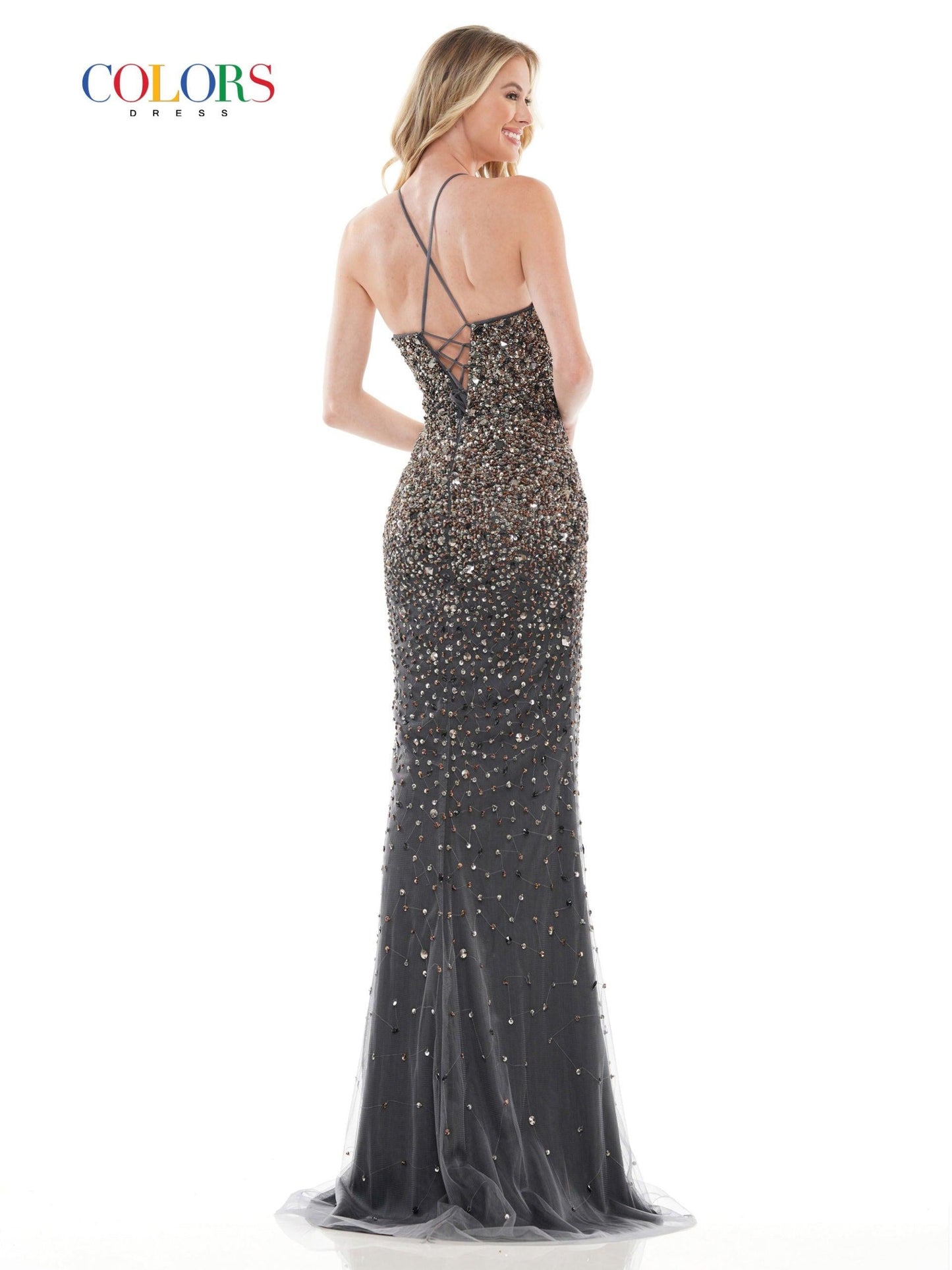 Colors Long Formal Sext Beaded Prom Dress 2725 - The Dress Outlet