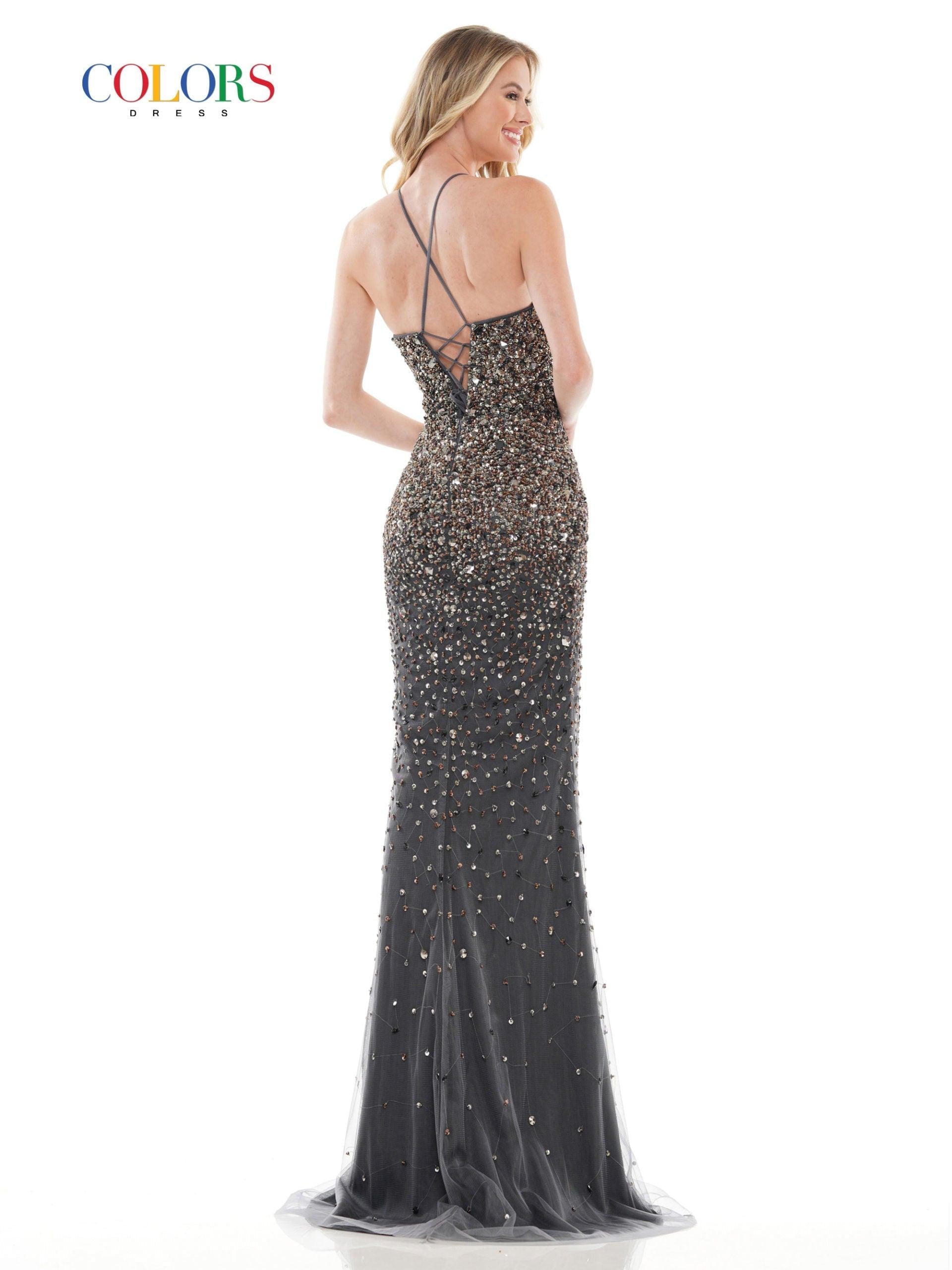 Colors 2725 Colors Long Formal Sext Beaded Prom Dress