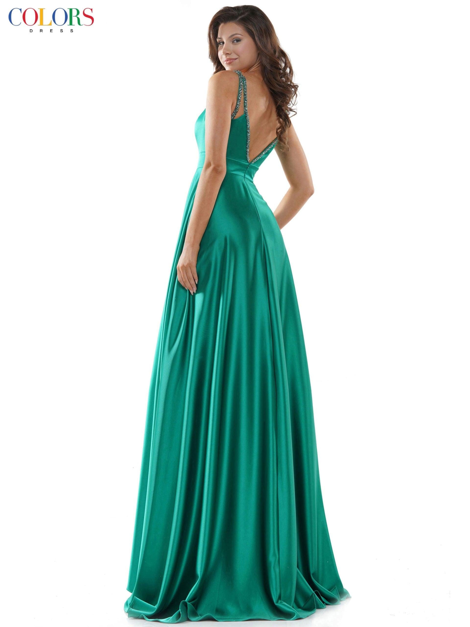 Colors 2578 Colors Long Formal Sleeveless Beaded Prom Gown