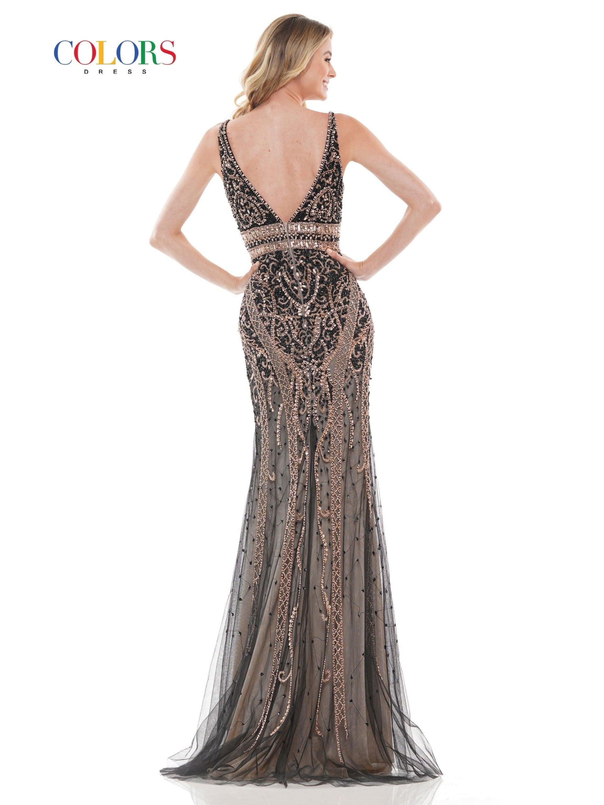 Colors 2730 Colors Long Formal Sleeveless Prom Dress