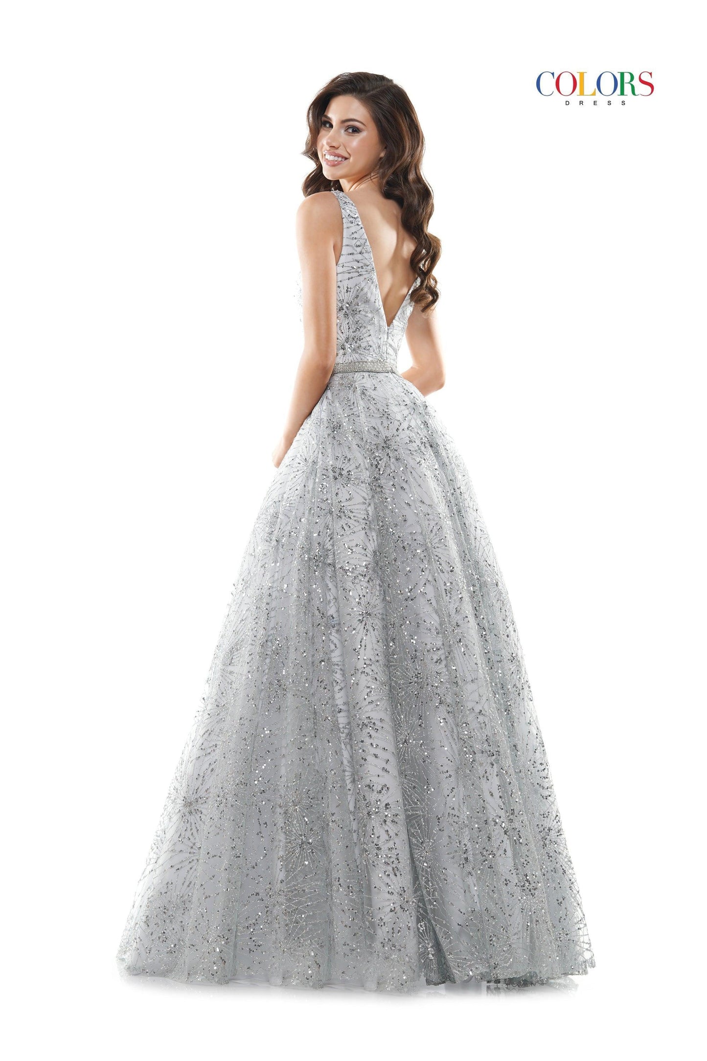 Colors Long Formal Sleeveless Prom Gown Sale - The Dress Outlet