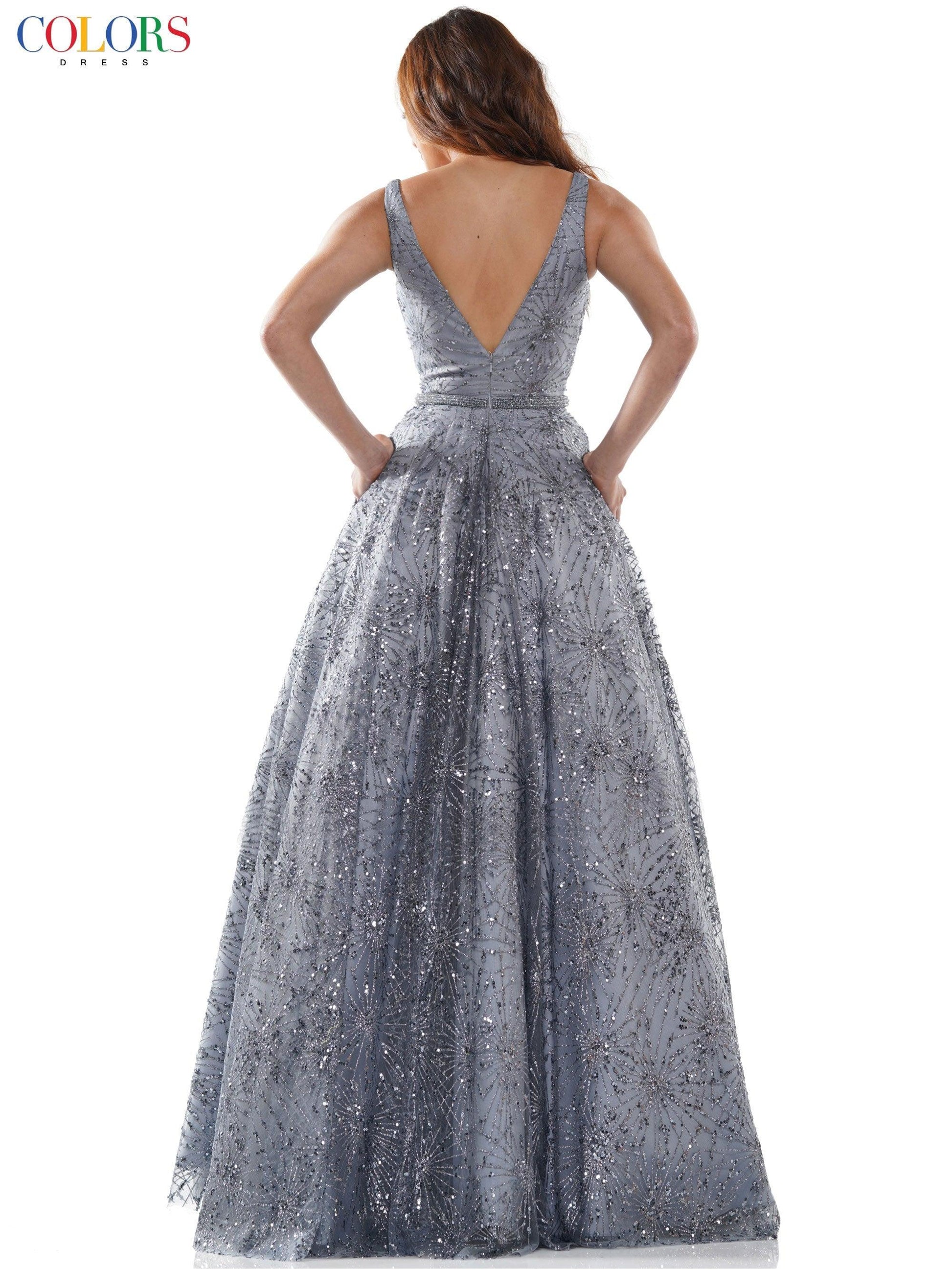 Colors Long Formal Sleeveless Prom Gown Sale - The Dress Outlet