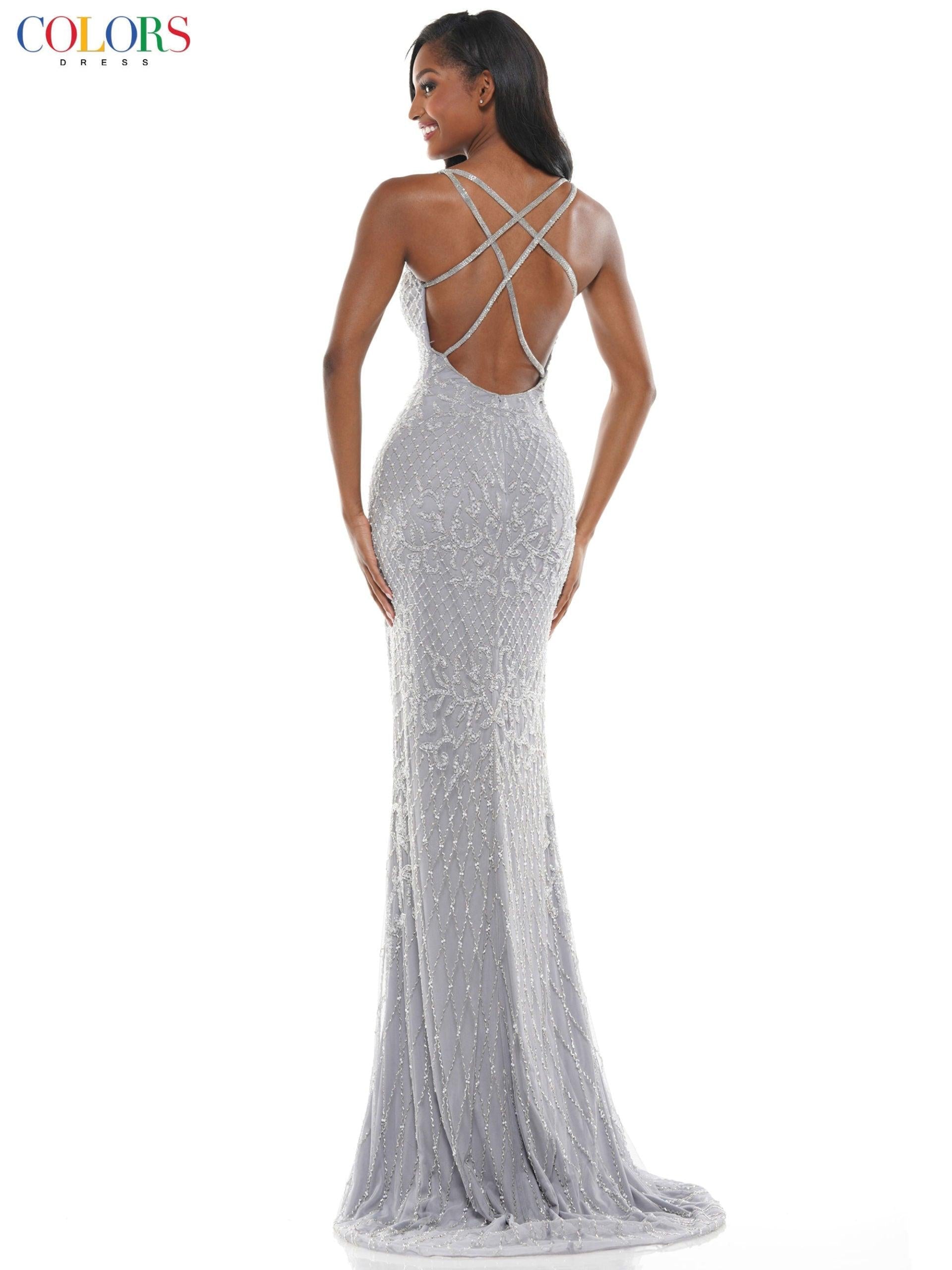 Colors K106 Colors Long Formal Spaghetti Strap Prom Dress