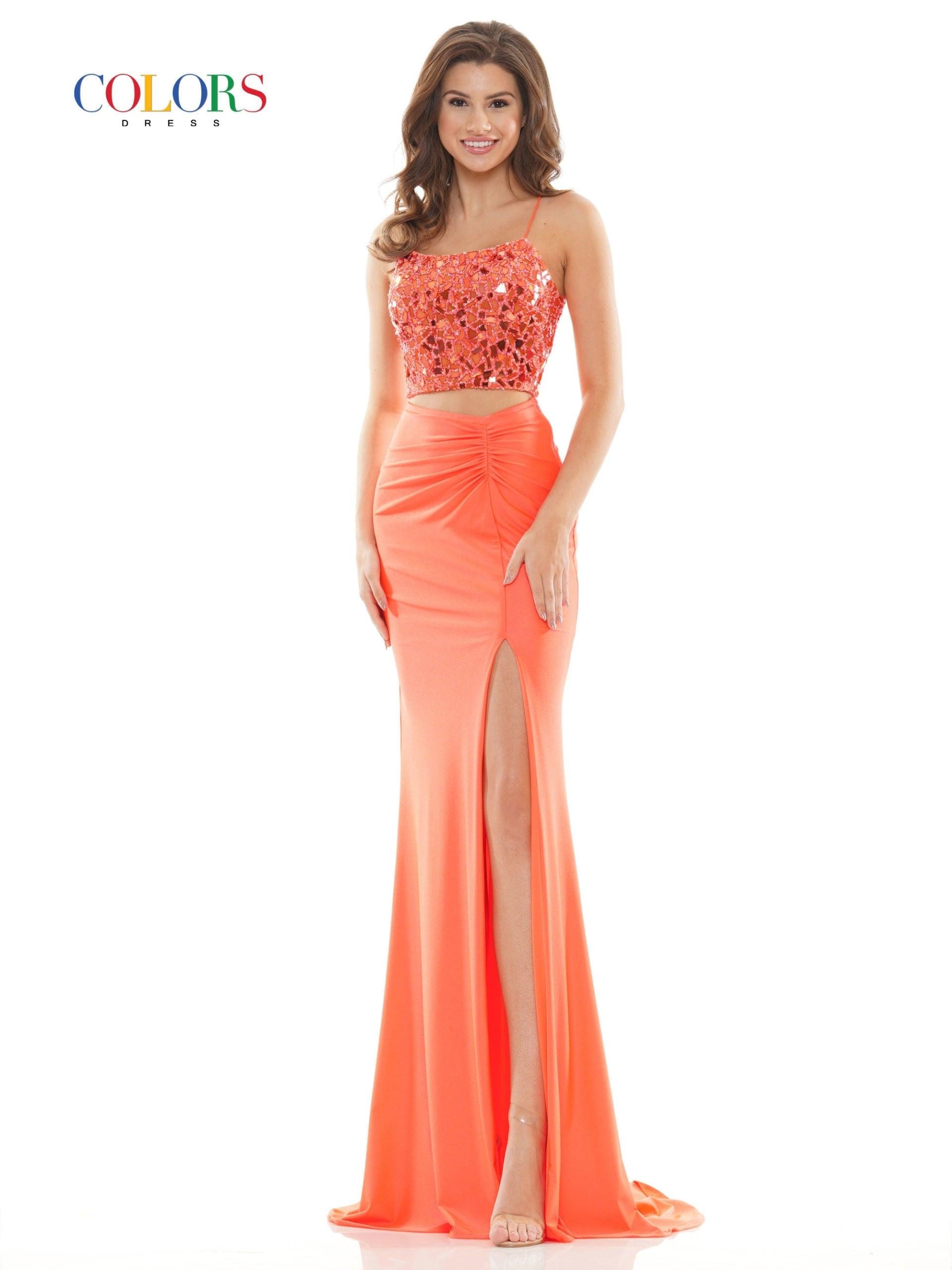 Blush Colors 2688 Colors Long Formal Two Piece Beaded Prom Dress