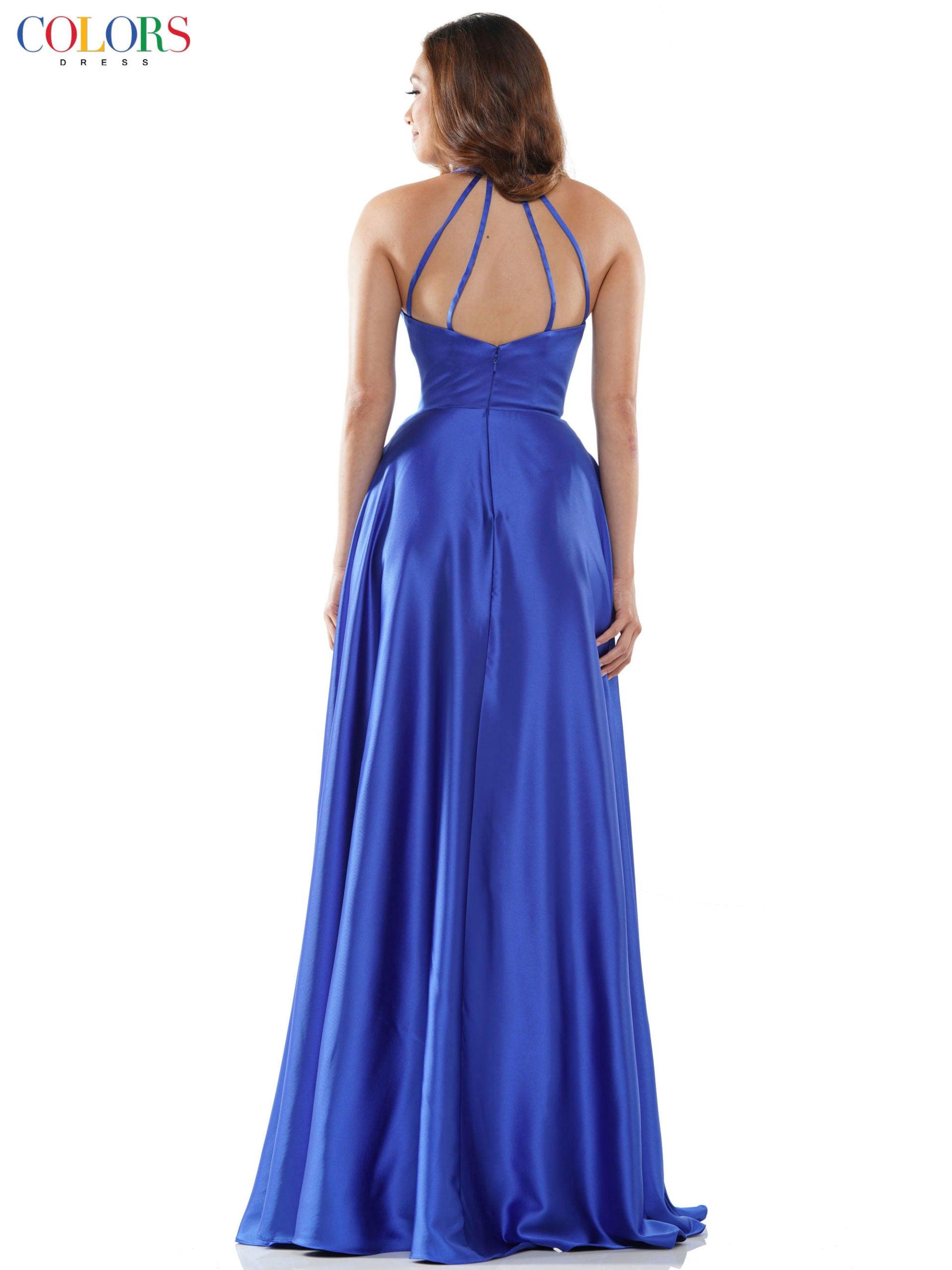 Colors 2633 Colors Long Halter Formal Prom Dress