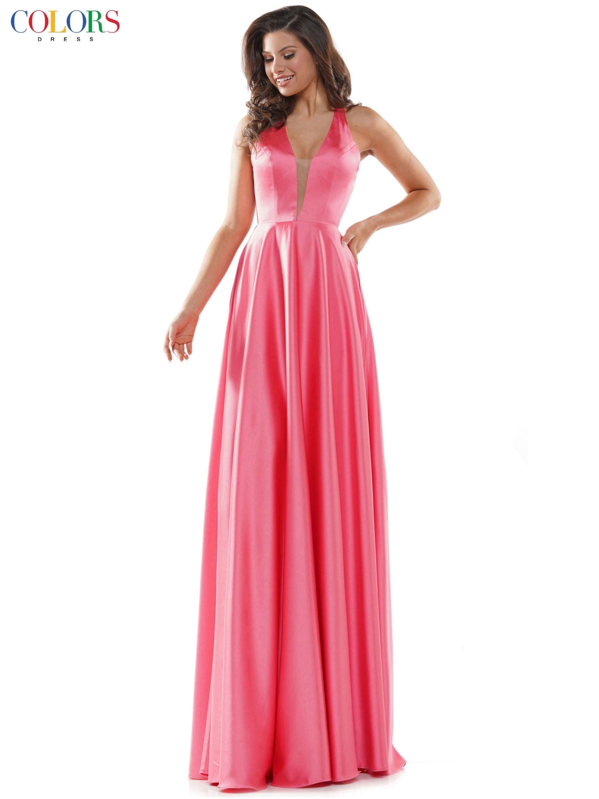 Colors 2633 Colors Long Halter Formal Prom Dress