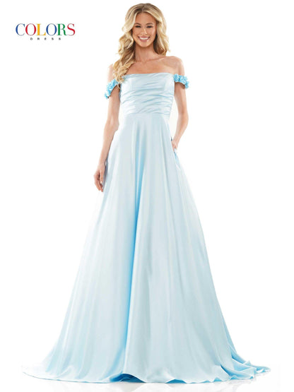 Colors Long Off Shoulder Formal Dress 2861 - The Dress Outlet