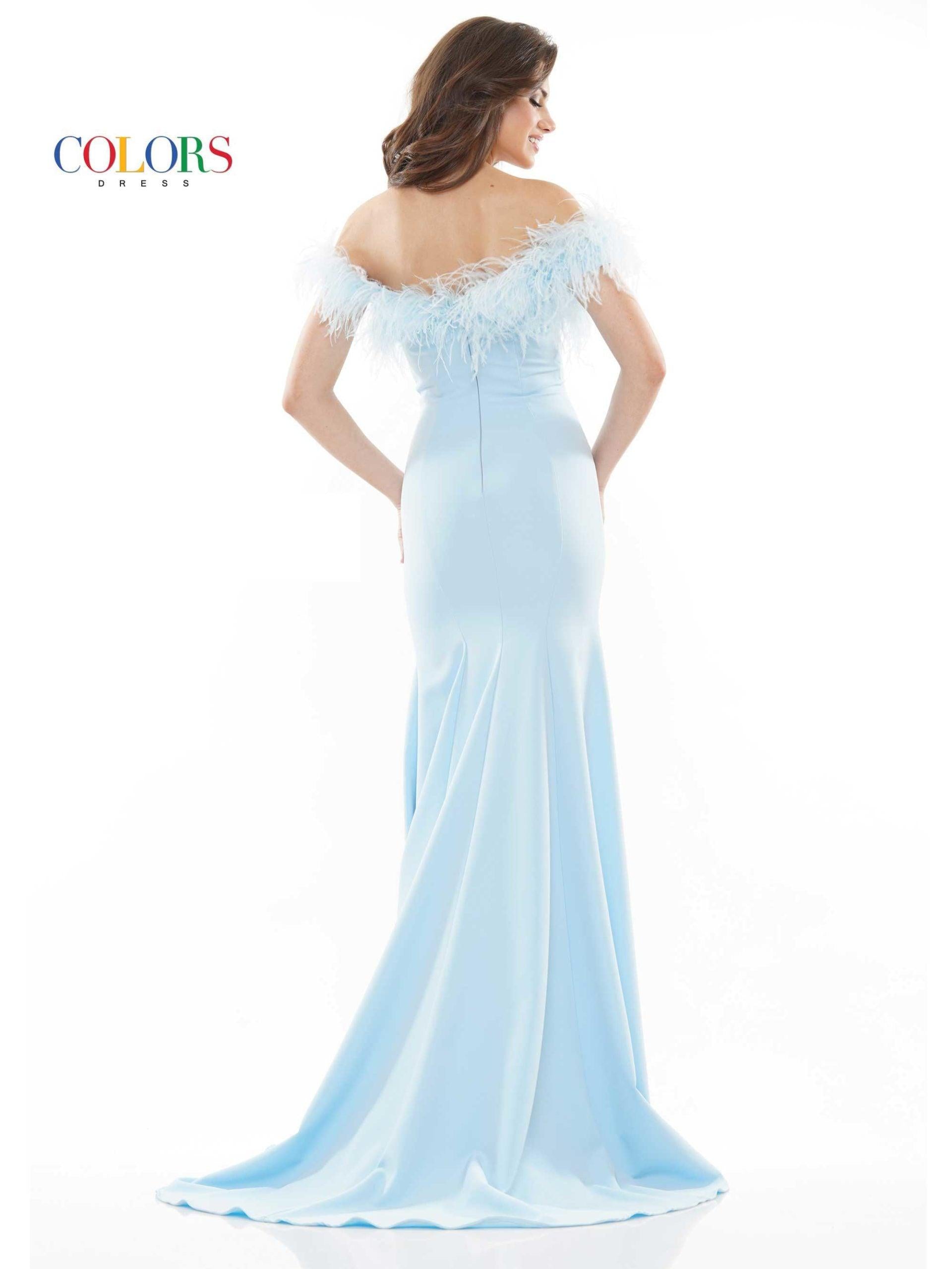 Colors 2663 Colors Long Off Shoulder Formal Prom Dress