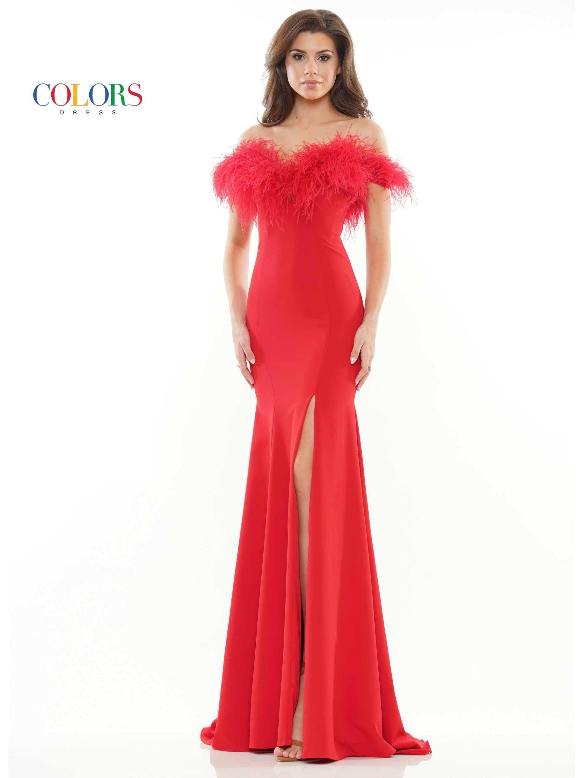 Colors 2663 Colors Long Off Shoulder Formal Prom Dress