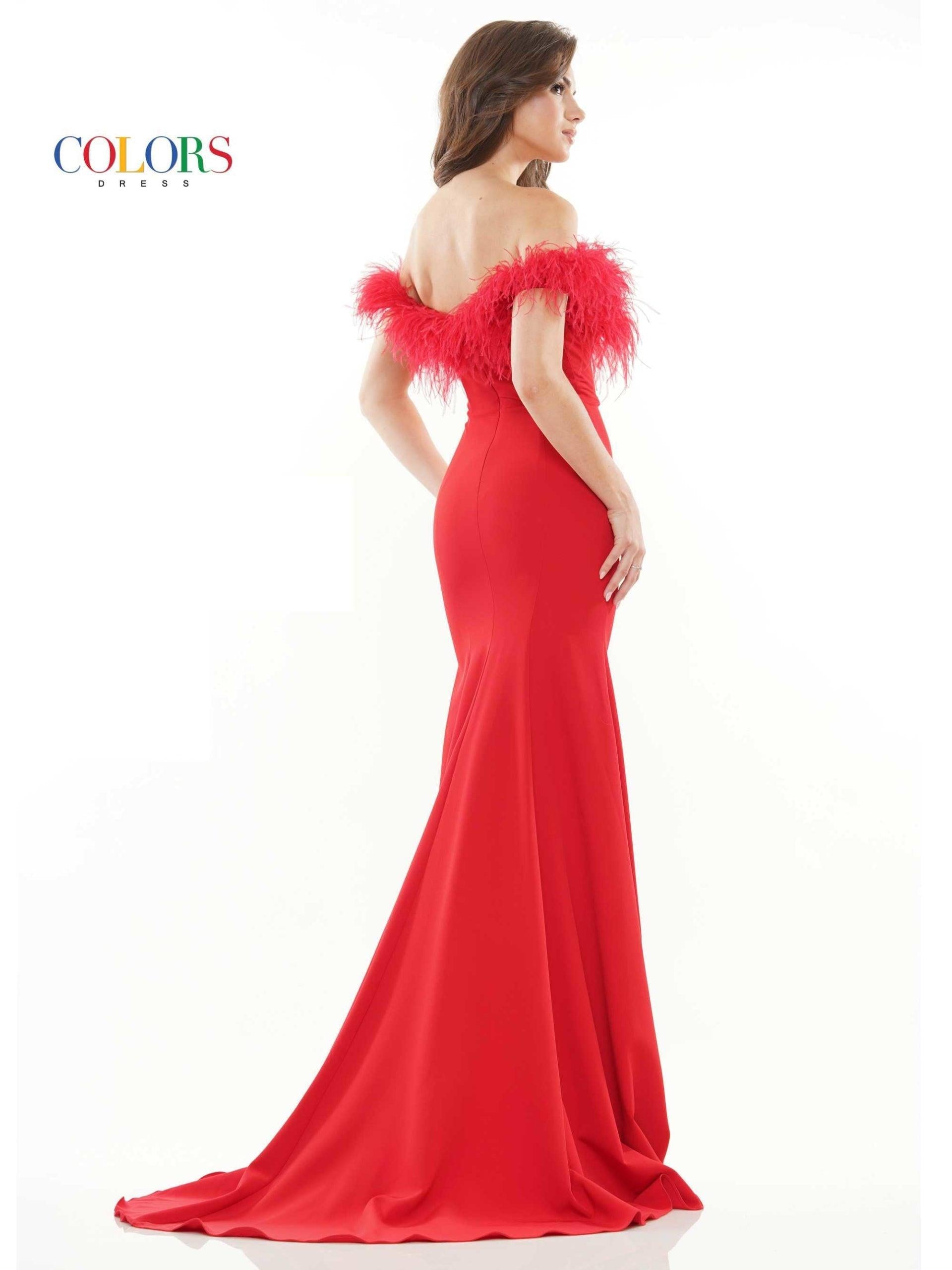 Colors Long Off Shoulder Formal Prom Dress 2663 - The Dress Outlet