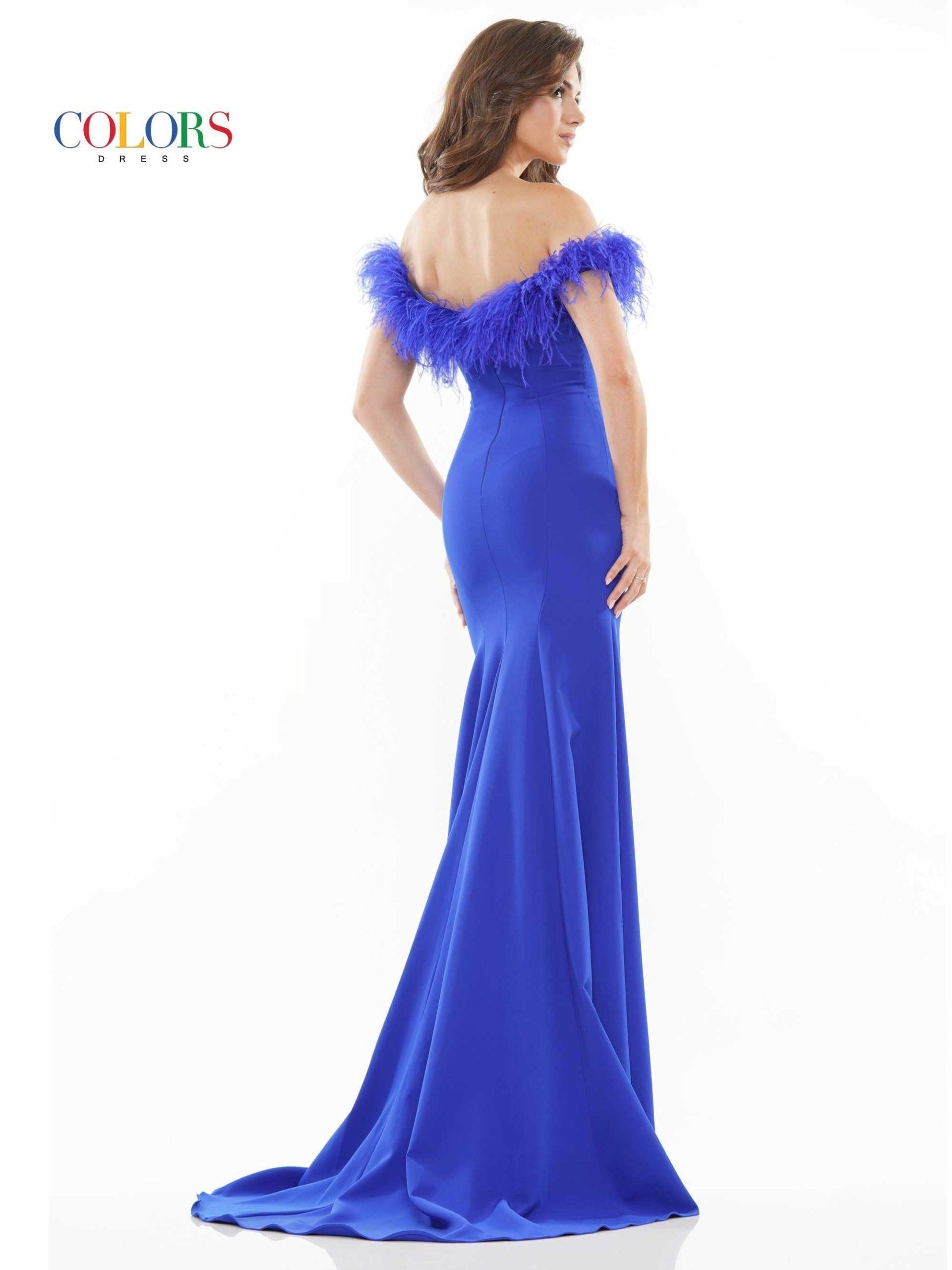 Colors 2663 Colors Long Off Shoulder Formal Prom Dress