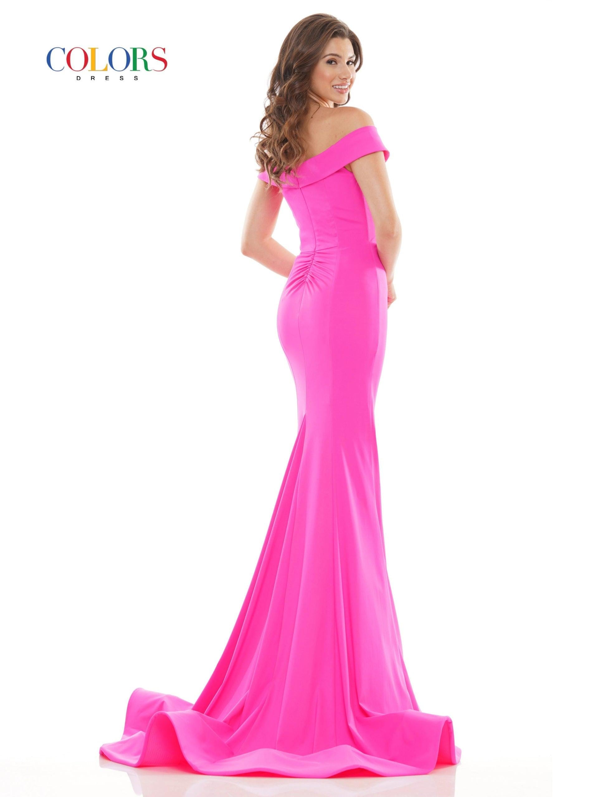 Colors 2709 Colors Long Off Shoulder Formal Prom Dress