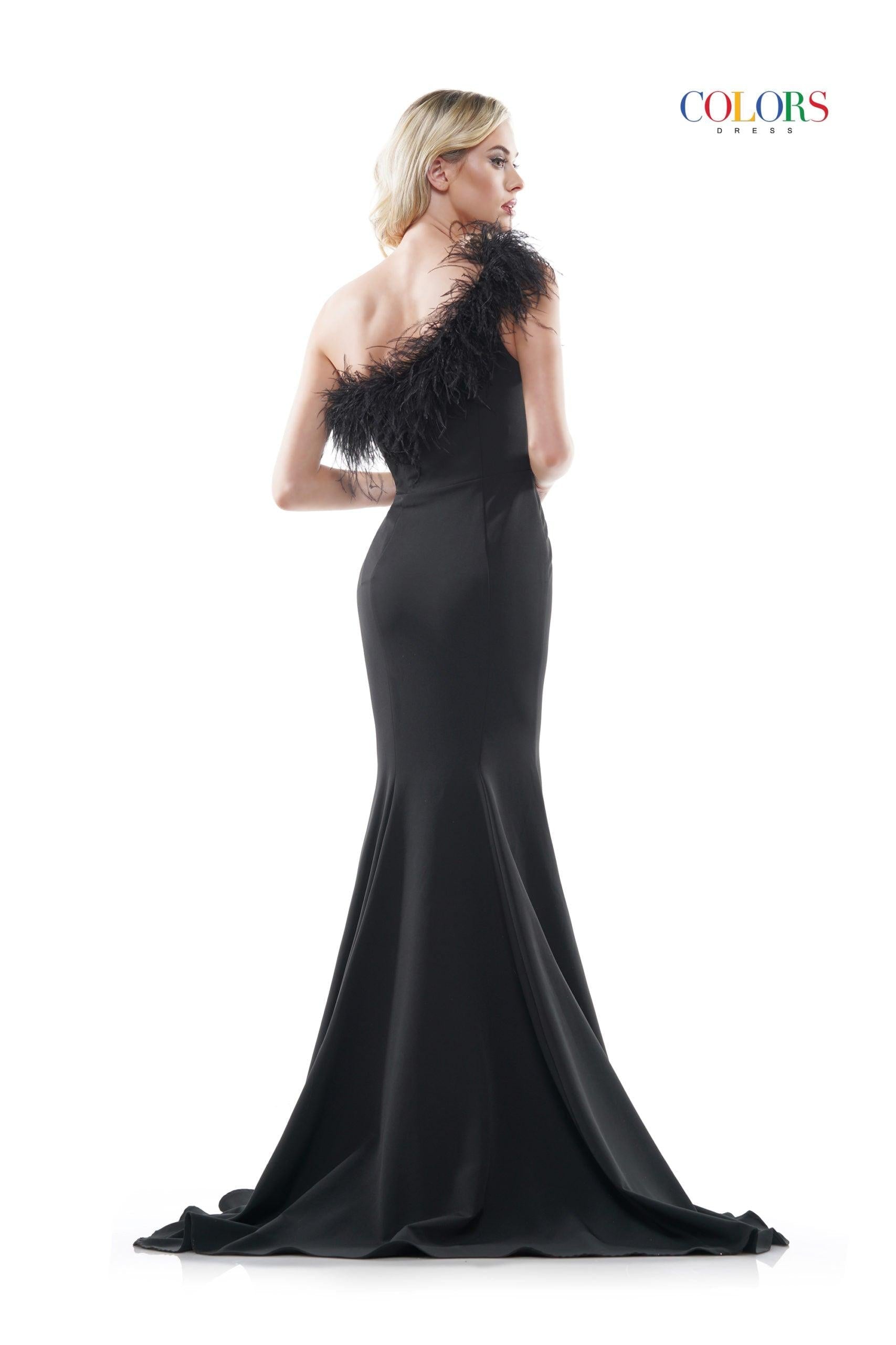 Colors 2405 Colors Long One Shoulder Formal Prom Dress