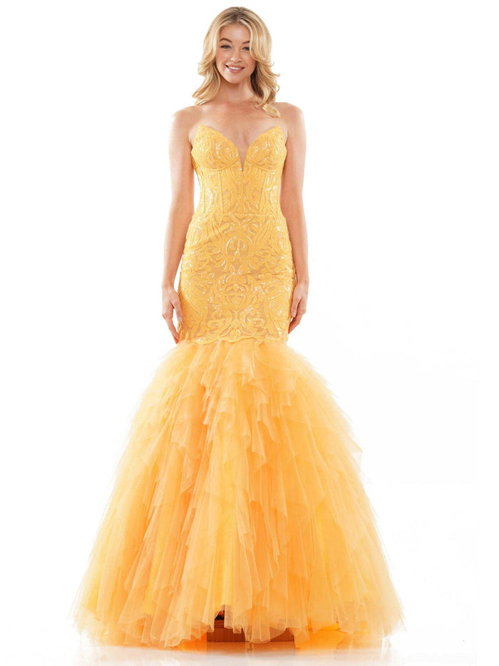 Colors Long Sexy Strapless Prom Dress 2985 - The Dress Outlet