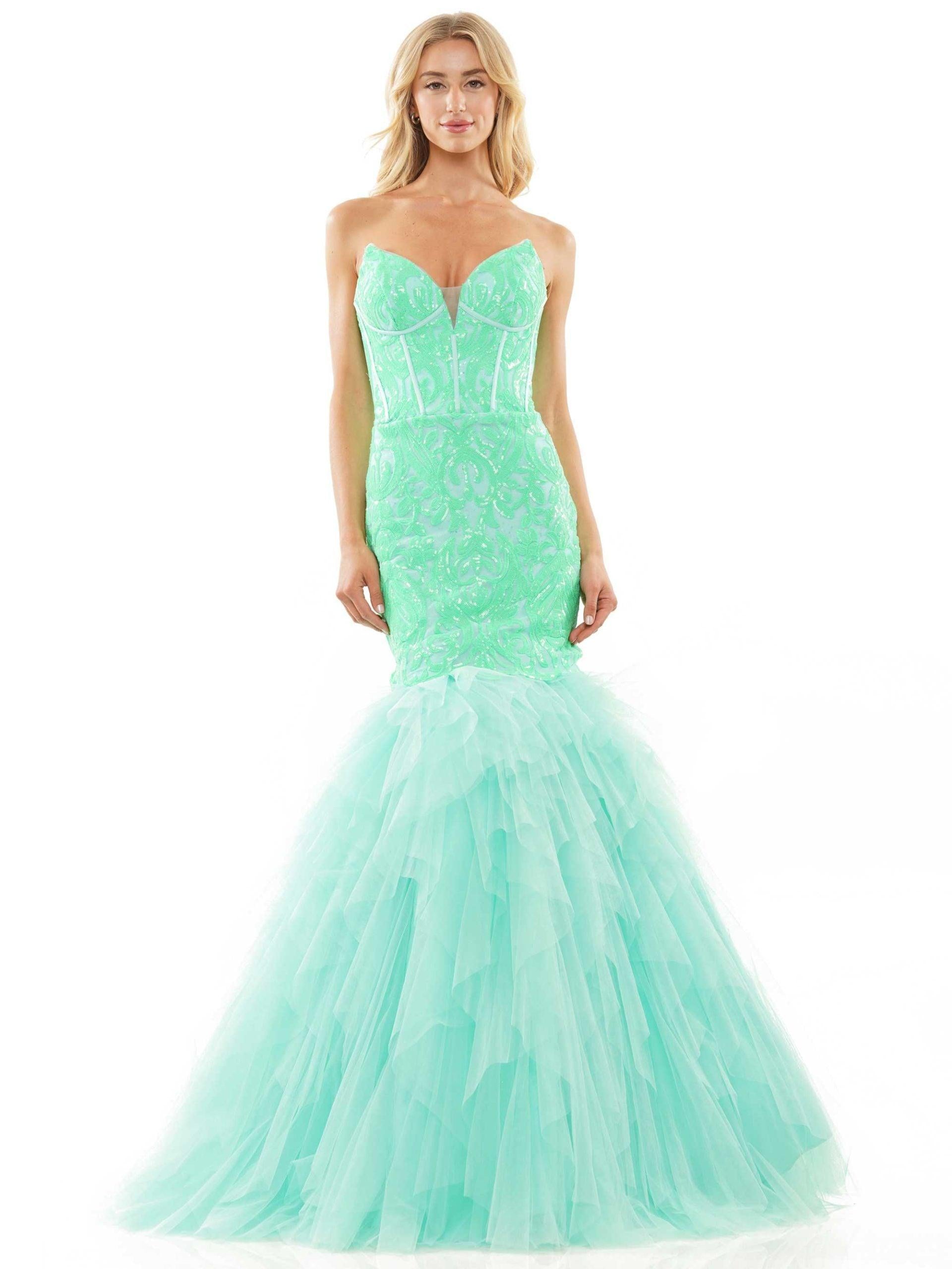Black Colors 2985 Colors Long Sexy Strapless Prom Dress