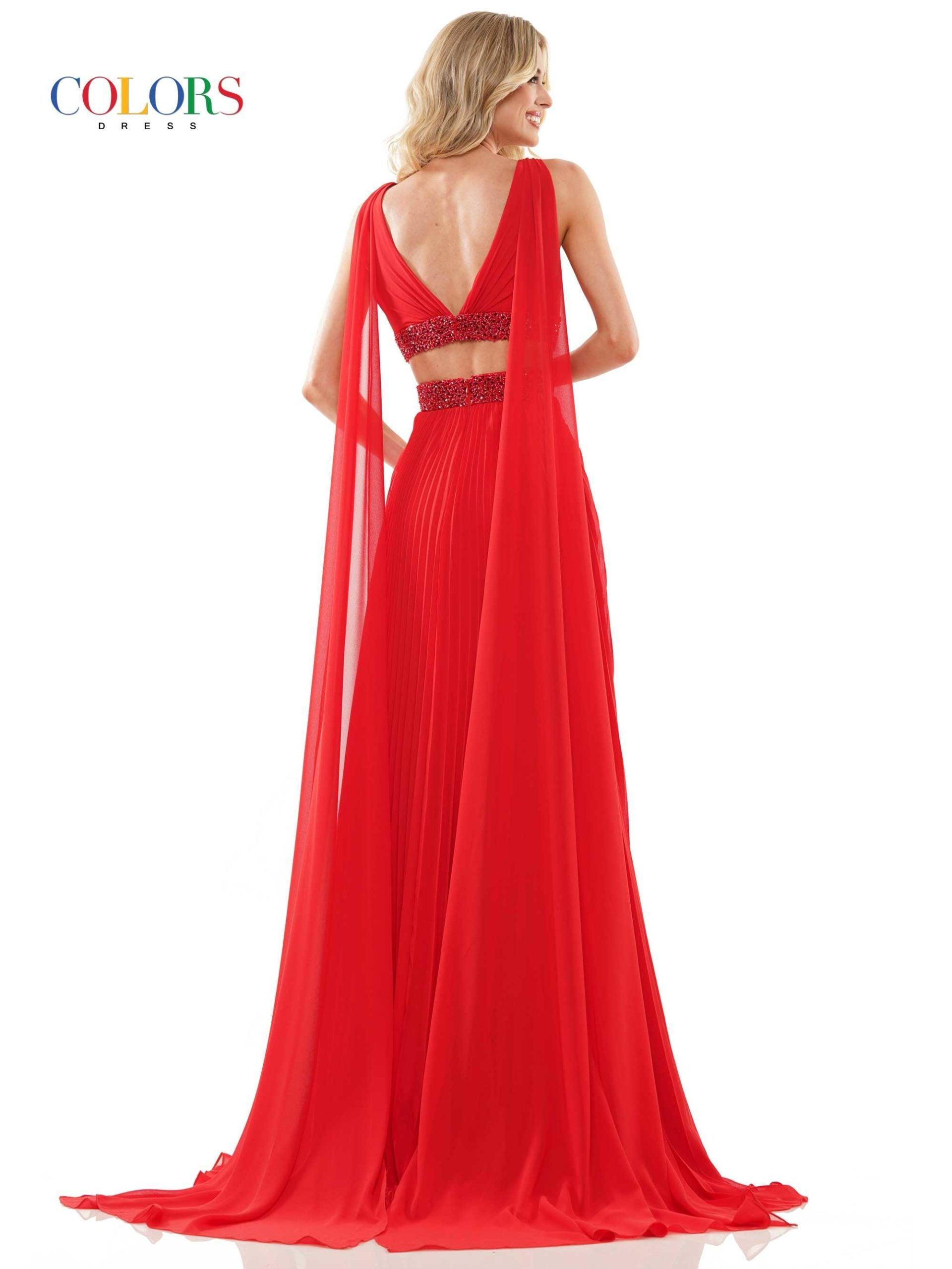 Colors Long Sleeveless Evening Dress 2895 - The Dress Outlet