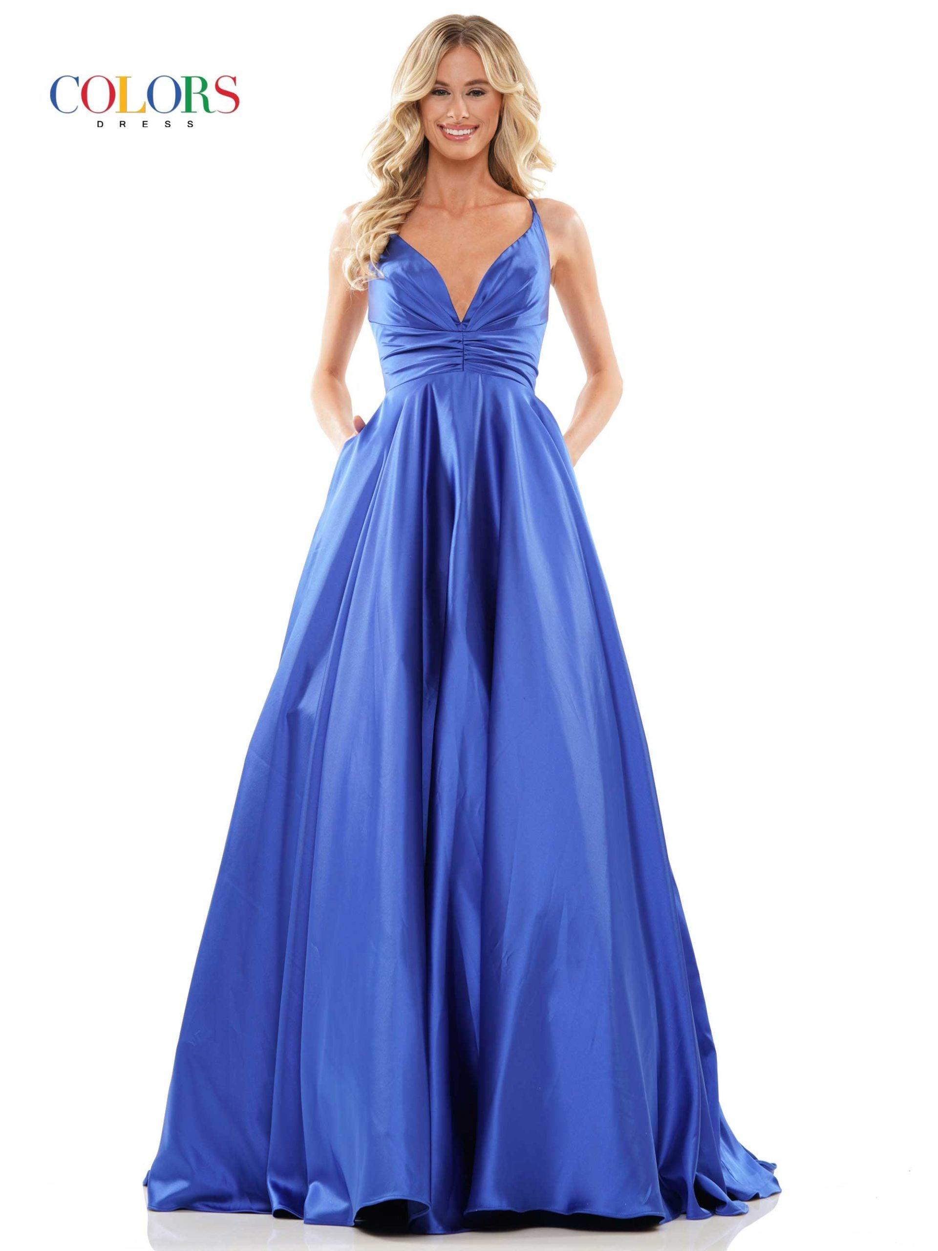 Colors Long Sleeveless Evening Dress G1089 - The Dress Outlet