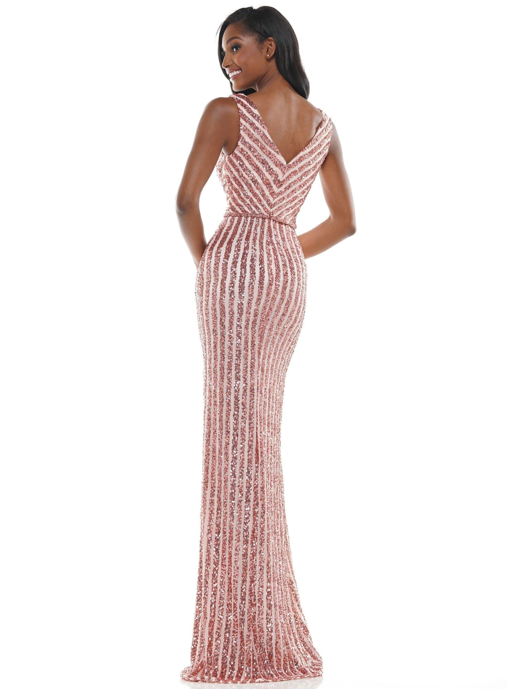Colors Long Sleeveless Formal Fitted Prom Gown 1042 - The Dress Outlet