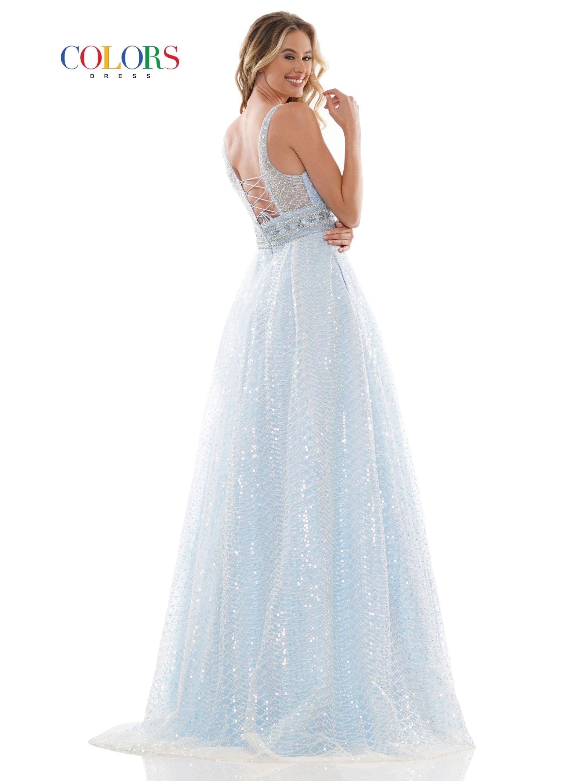 Colors 2749 Colors Long Sleeveless Formal Prom Ball Gown