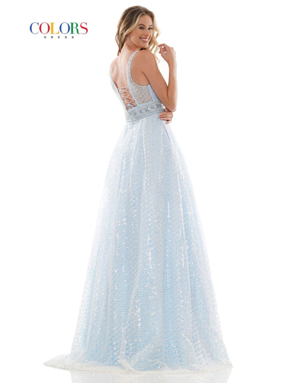 Colors Long Sleeveless Formal Prom Ball Gown 2749 - The Dress Outlet