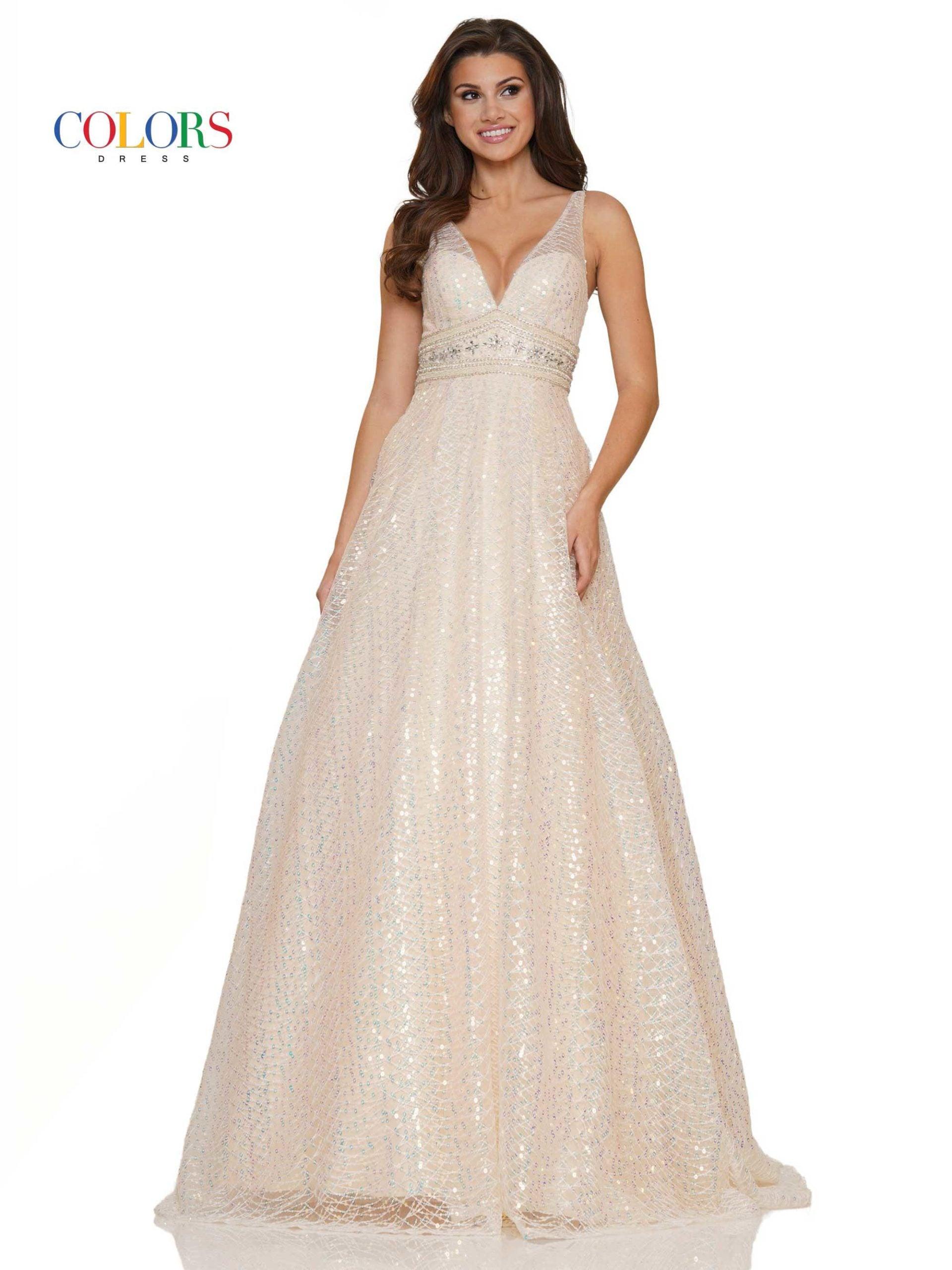 Colors 2749 Colors Long Sleeveless Formal Prom Ball Gown