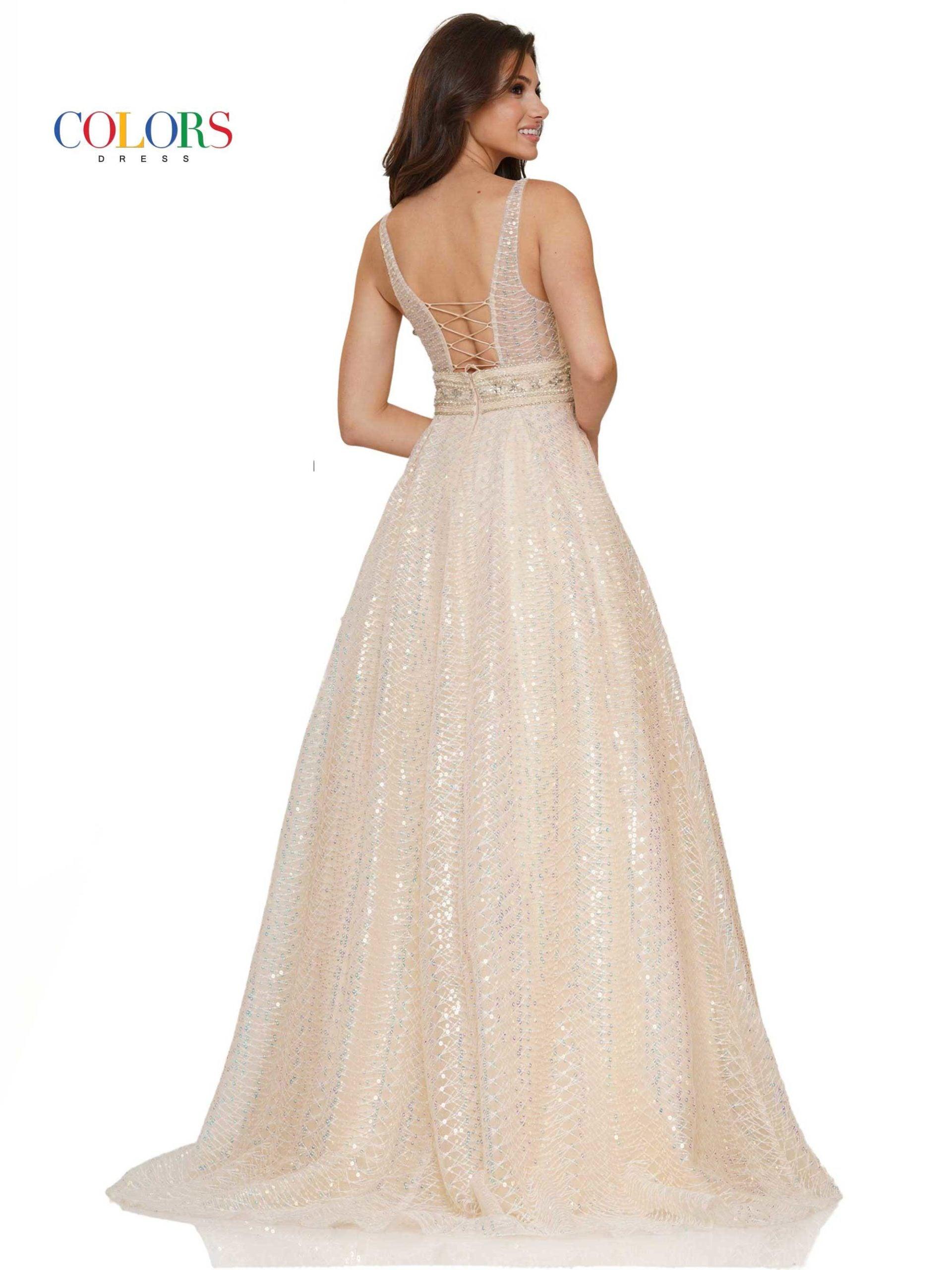 Colors 2749 Colors Long Sleeveless Formal Prom Ball Gown