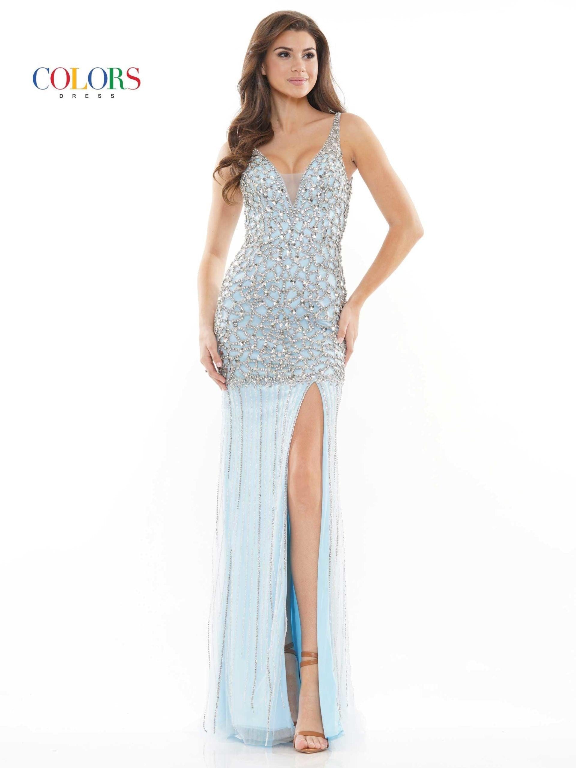 Colors Long Sleeveless Formal Prom Dress 2676 - The Dress Outlet