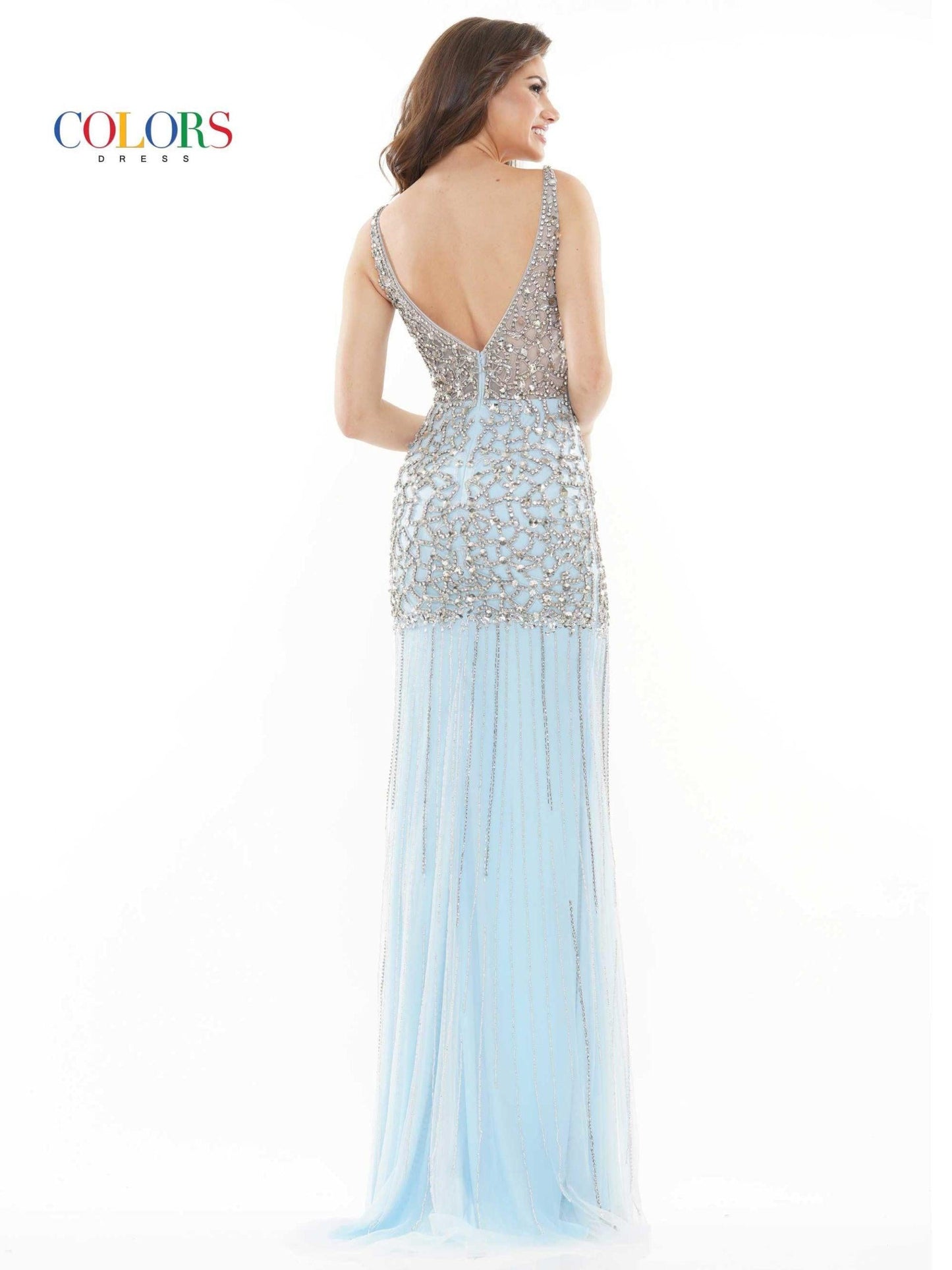 Colors Long Sleeveless Formal Prom Dress 2676 - The Dress Outlet