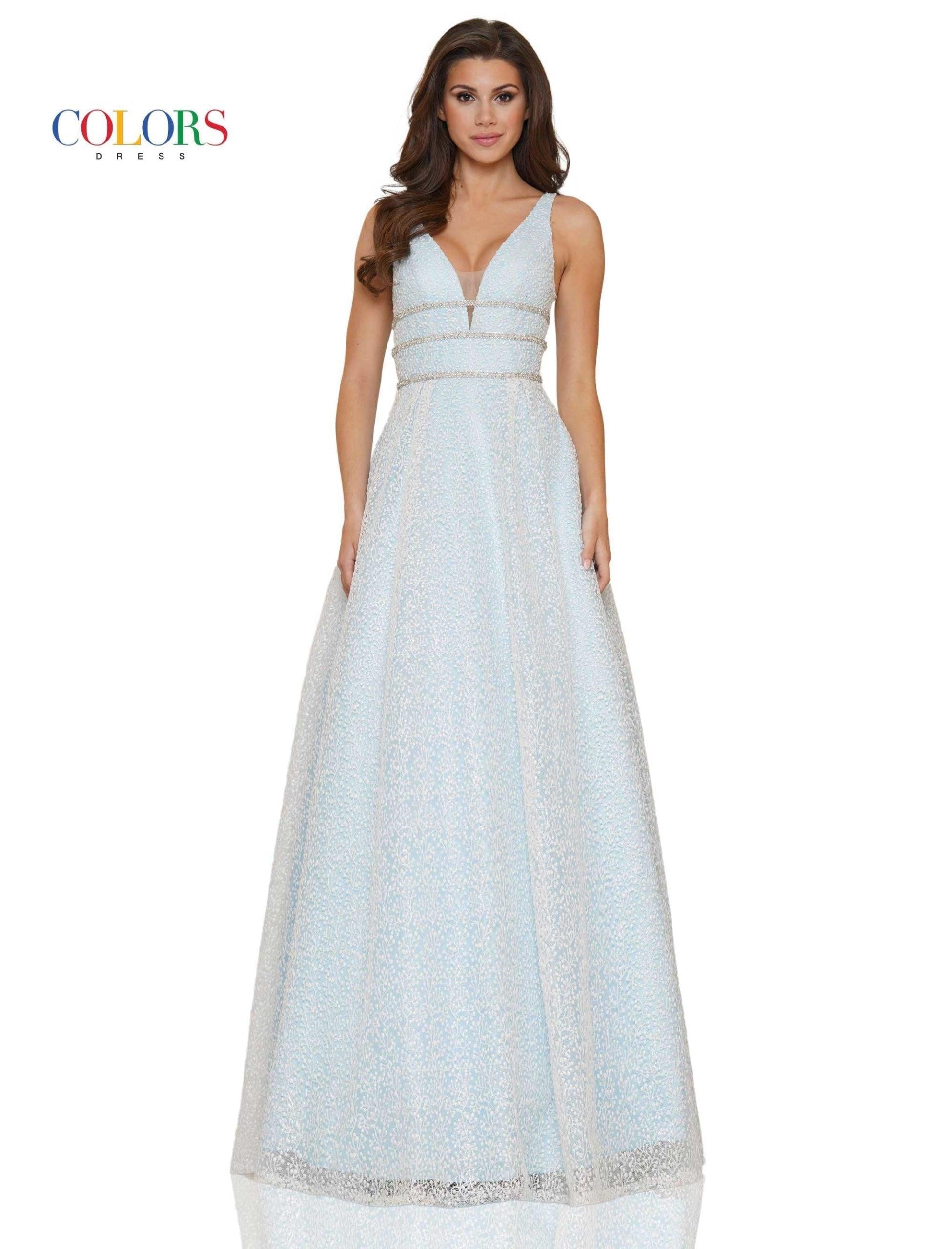 Colors 2774 Colors Long Sleeveless Lace Prom Ball Gown