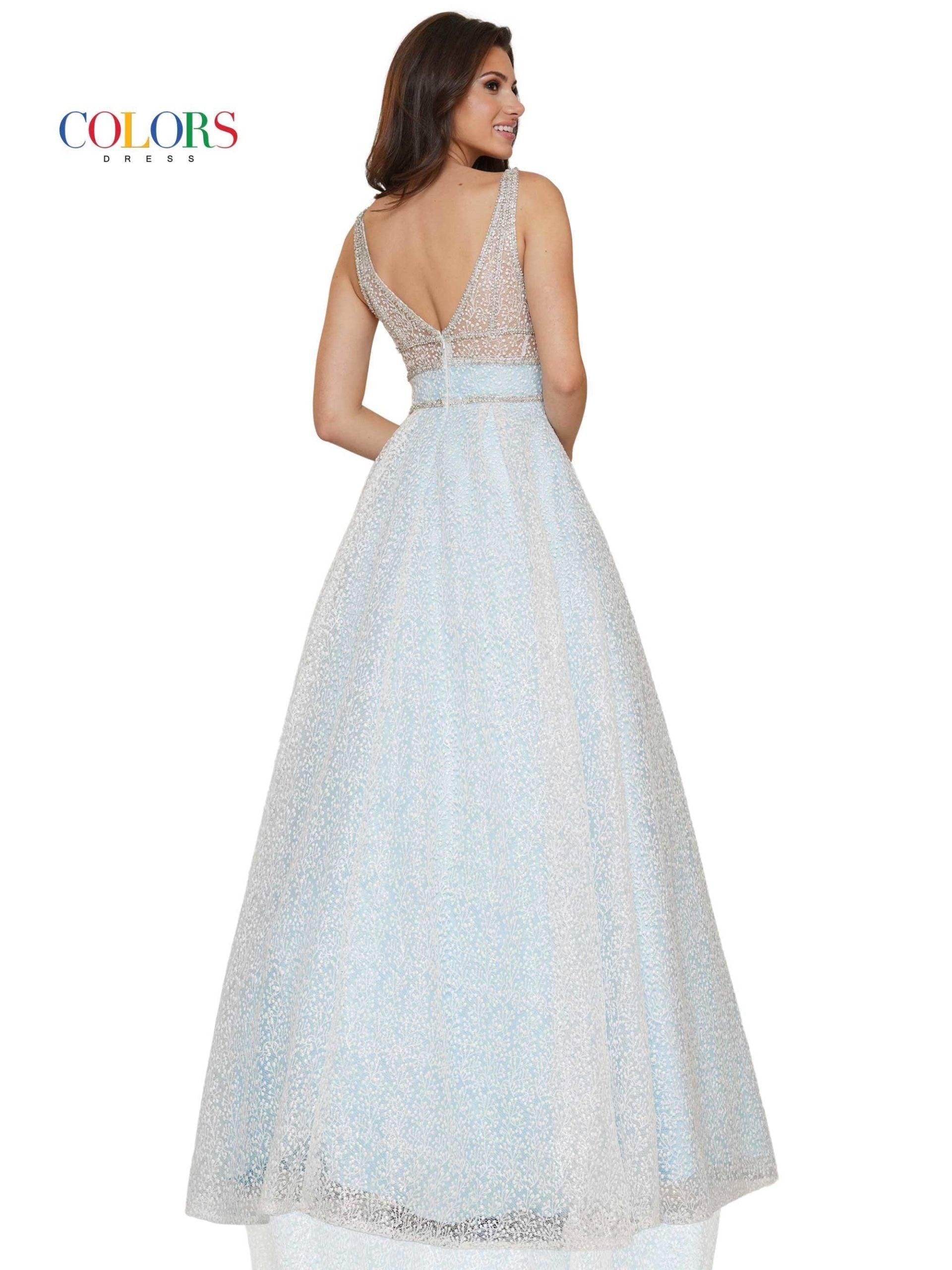 Colors 2774 Colors Long Sleeveless Lace Prom Ball Gown