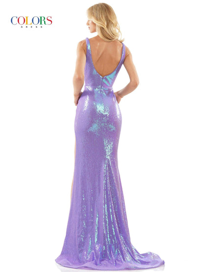 Colors Long Sleeveless Prom Dress 2855 - The Dress Outlet
