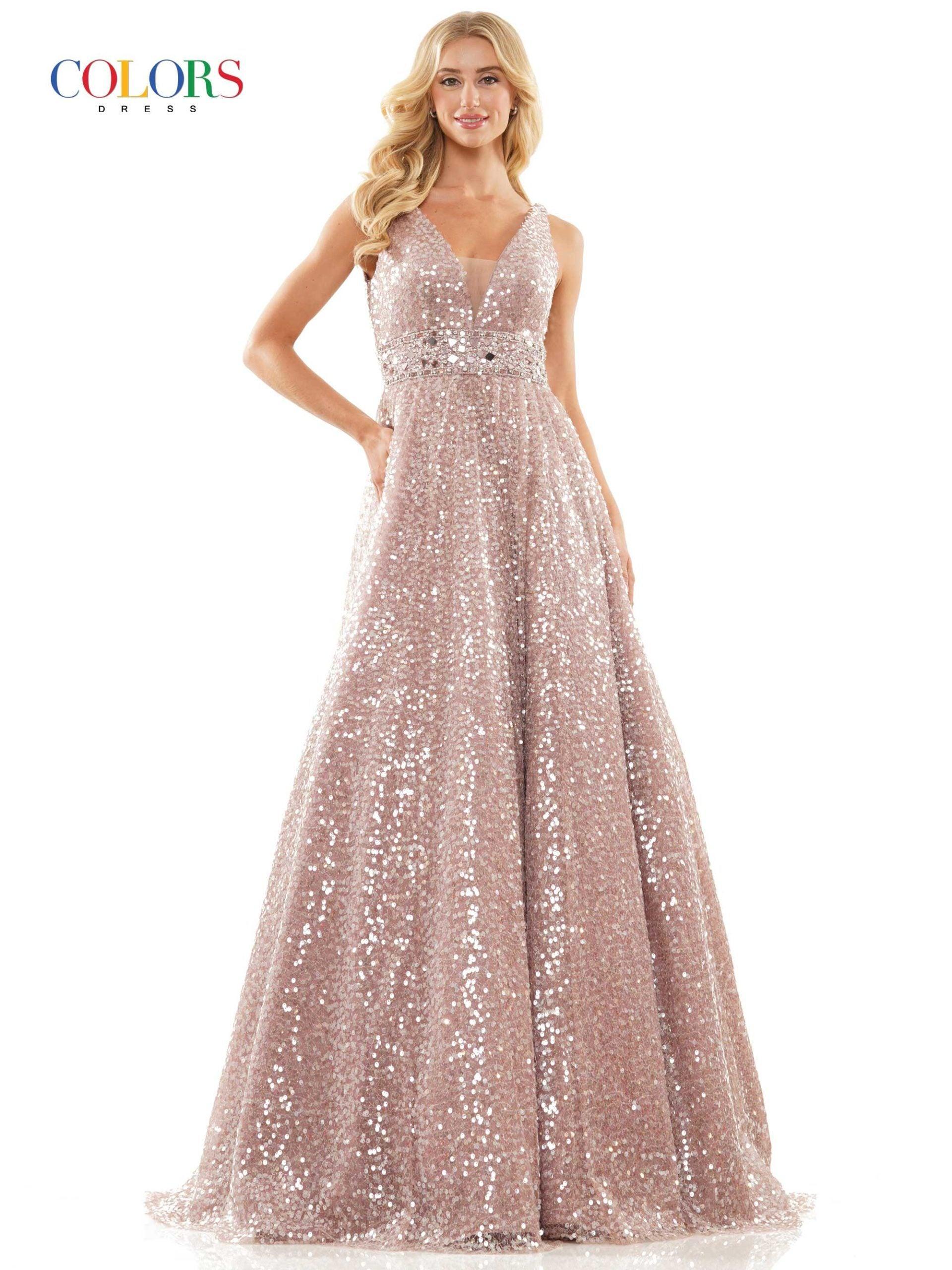 Colors Long Sleeveless Prom Dress 2967 - The Dress Outlet