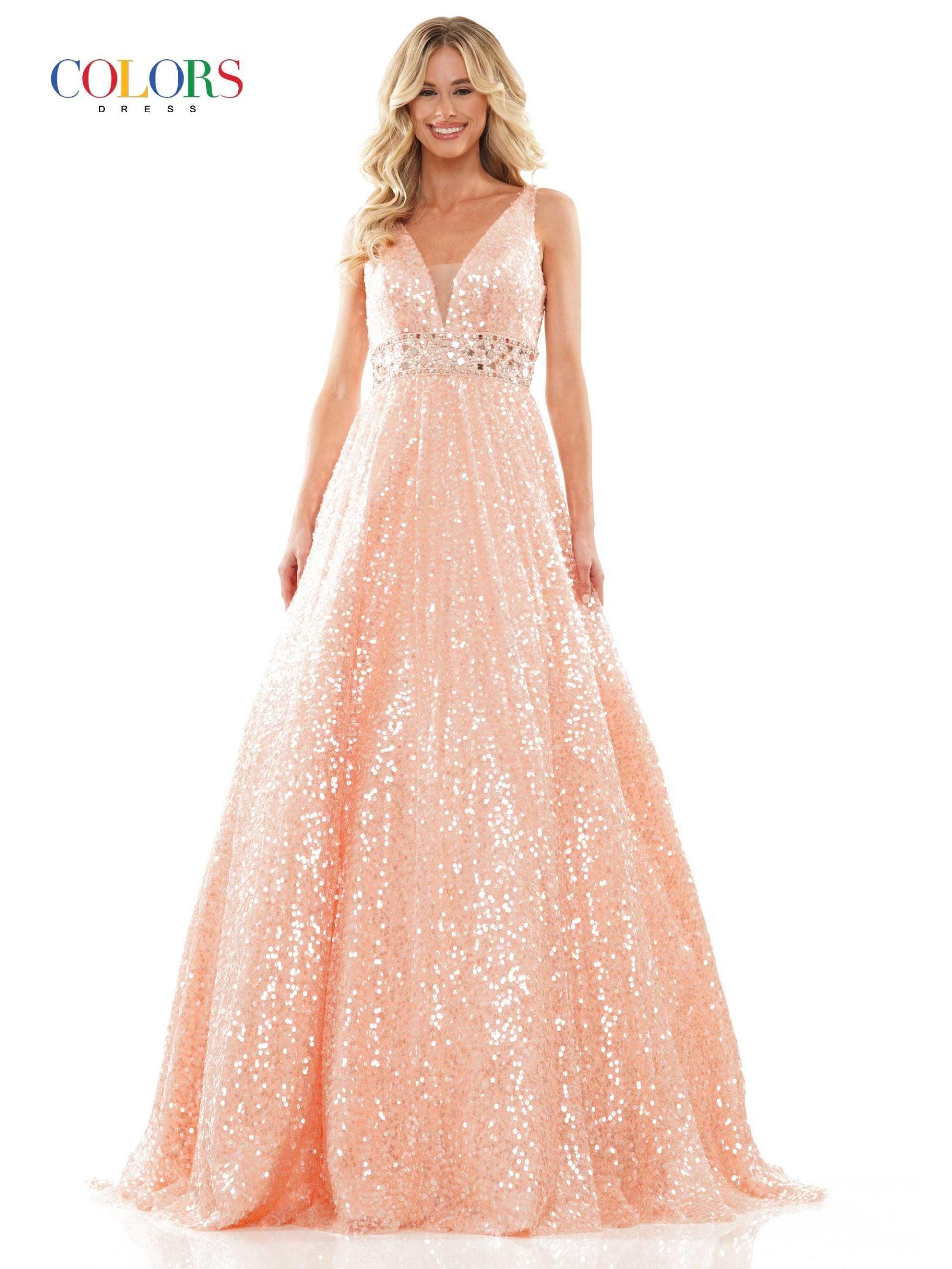 Colors Long Sleeveless Prom Dress 2967 - The Dress Outlet