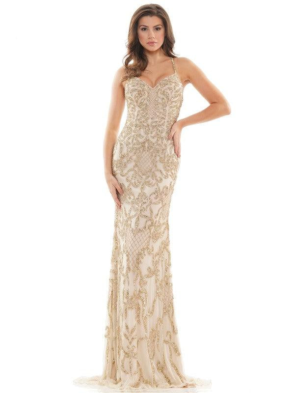 Colors Long Spaghetti Strap Beaded Prom Dress 119 - The Dress Outlet