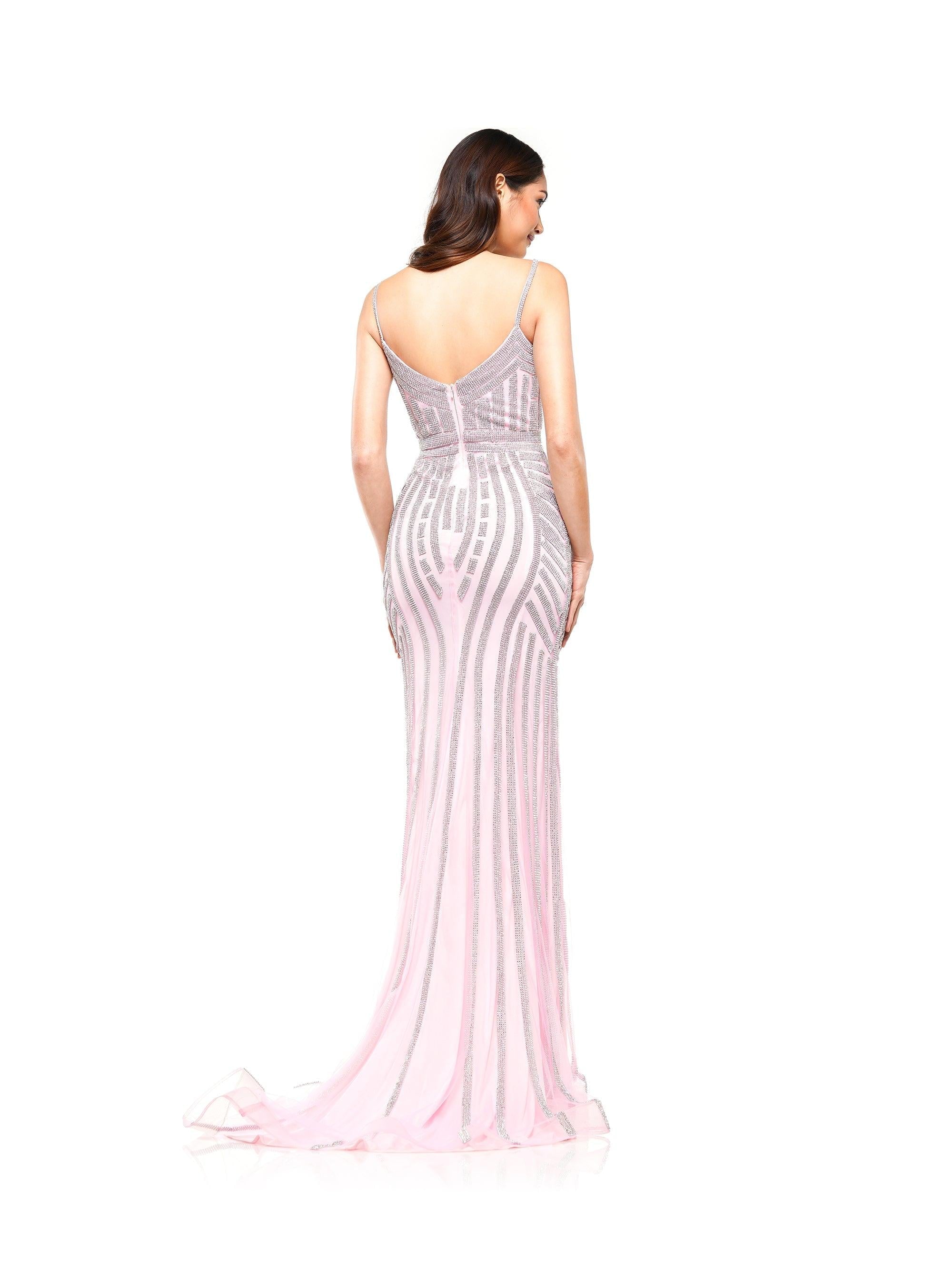 Colors Long Spaghetti Strap Beaded Prom Dress 664 - The Dress Outlet