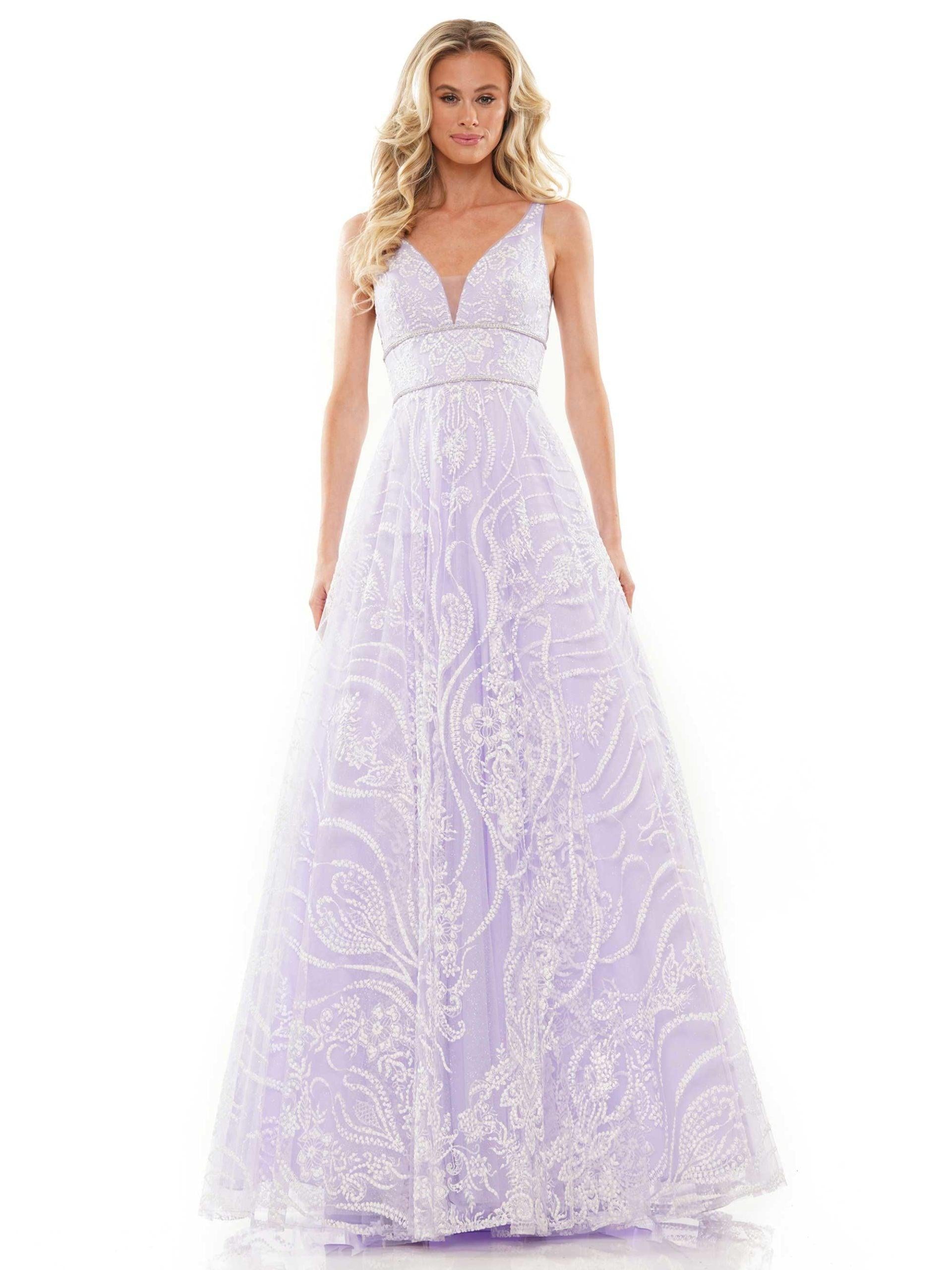 Colors Long Spaghetti Strap Evening Dress 2834 - The Dress Outlet