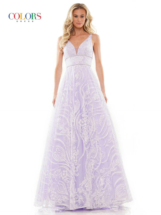 Colors Long Spaghetti Strap Evening Dress 2834 - The Dress Outlet
