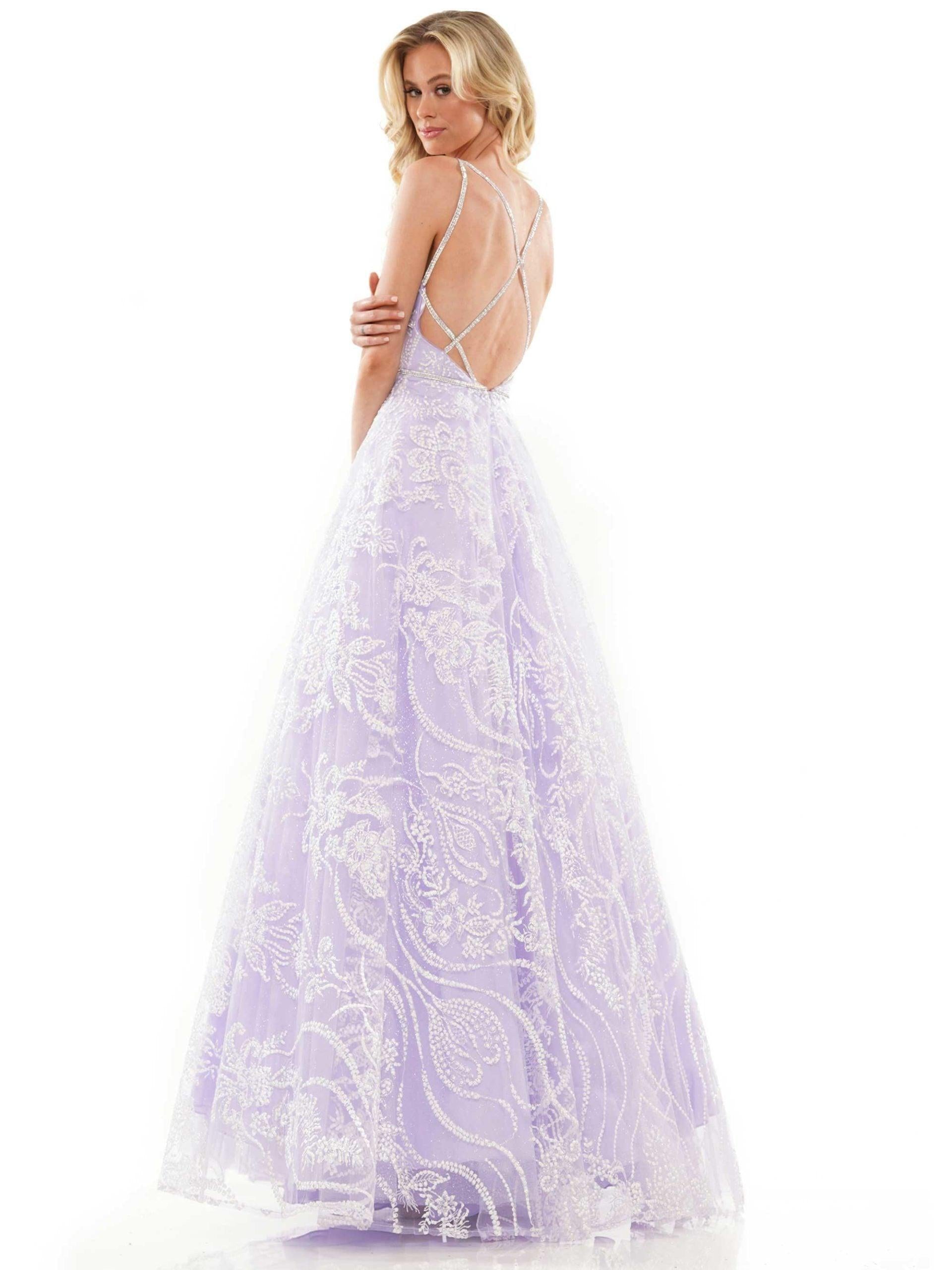 Colors Long Spaghetti Strap Evening Dress 2834 - The Dress Outlet