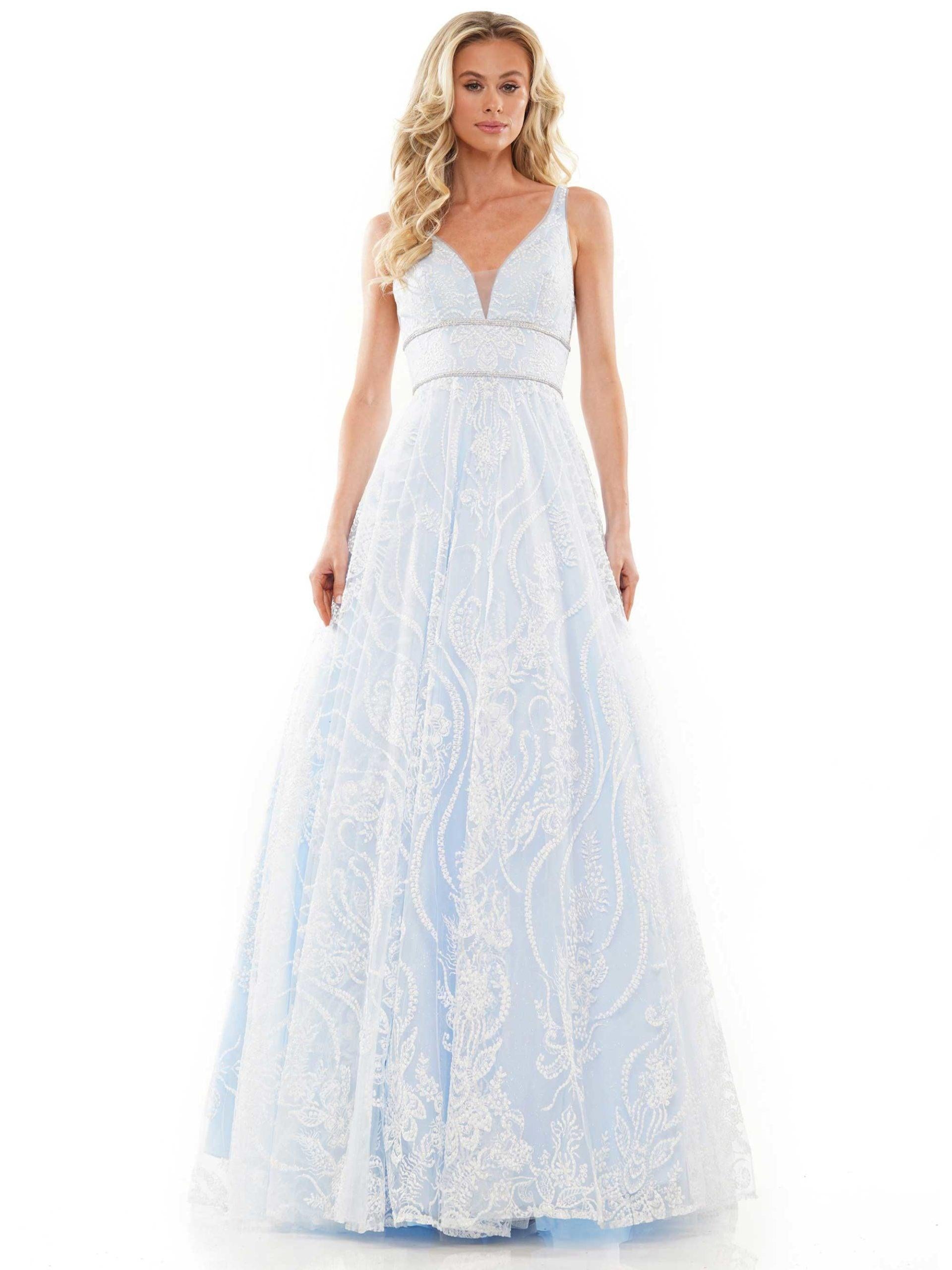 Colors Long Spaghetti Strap Evening Dress 2834 - The Dress Outlet