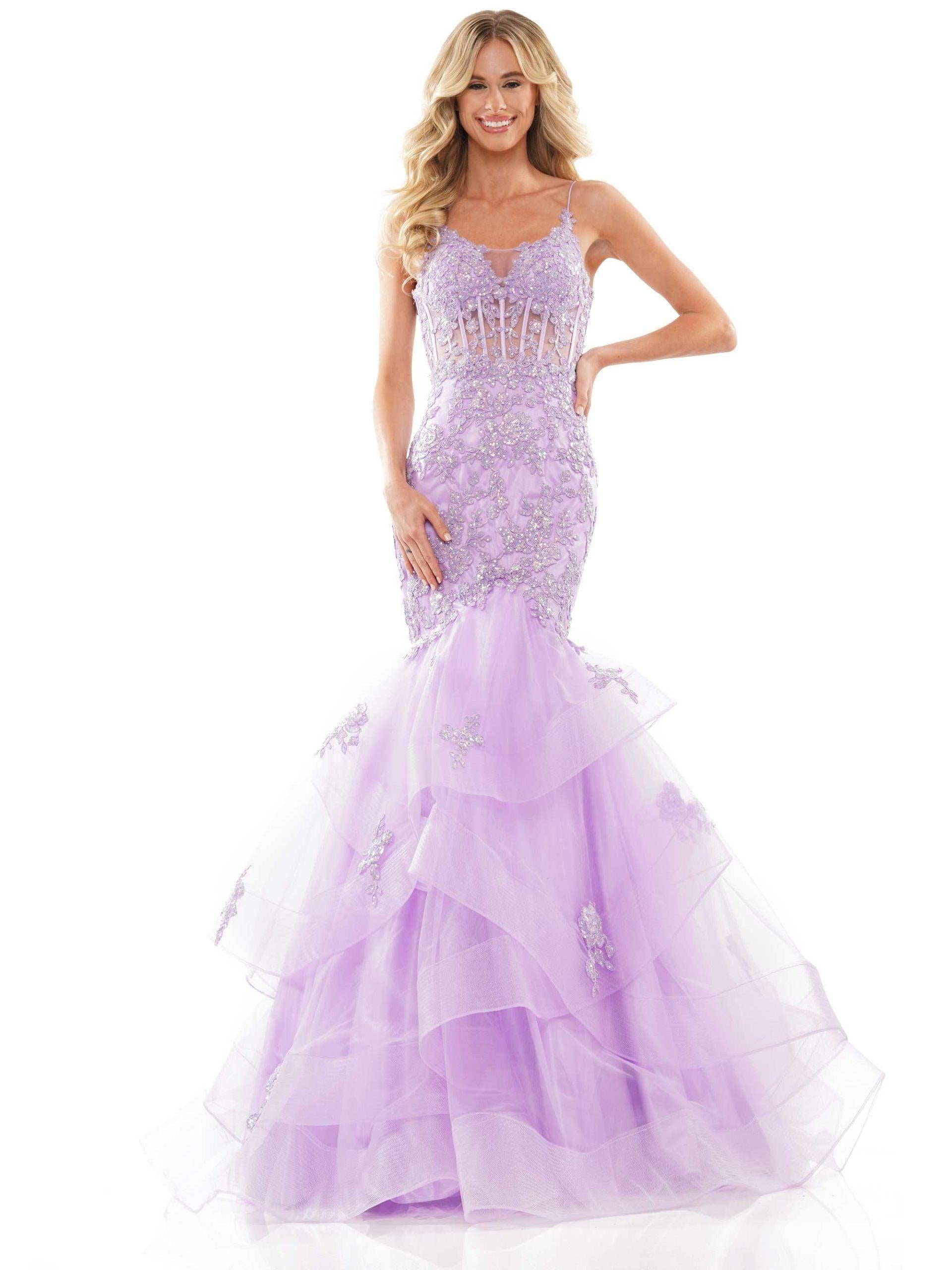 Colors Long Spaghetti Strap Evening Dress 2899 - The Dress Outlet