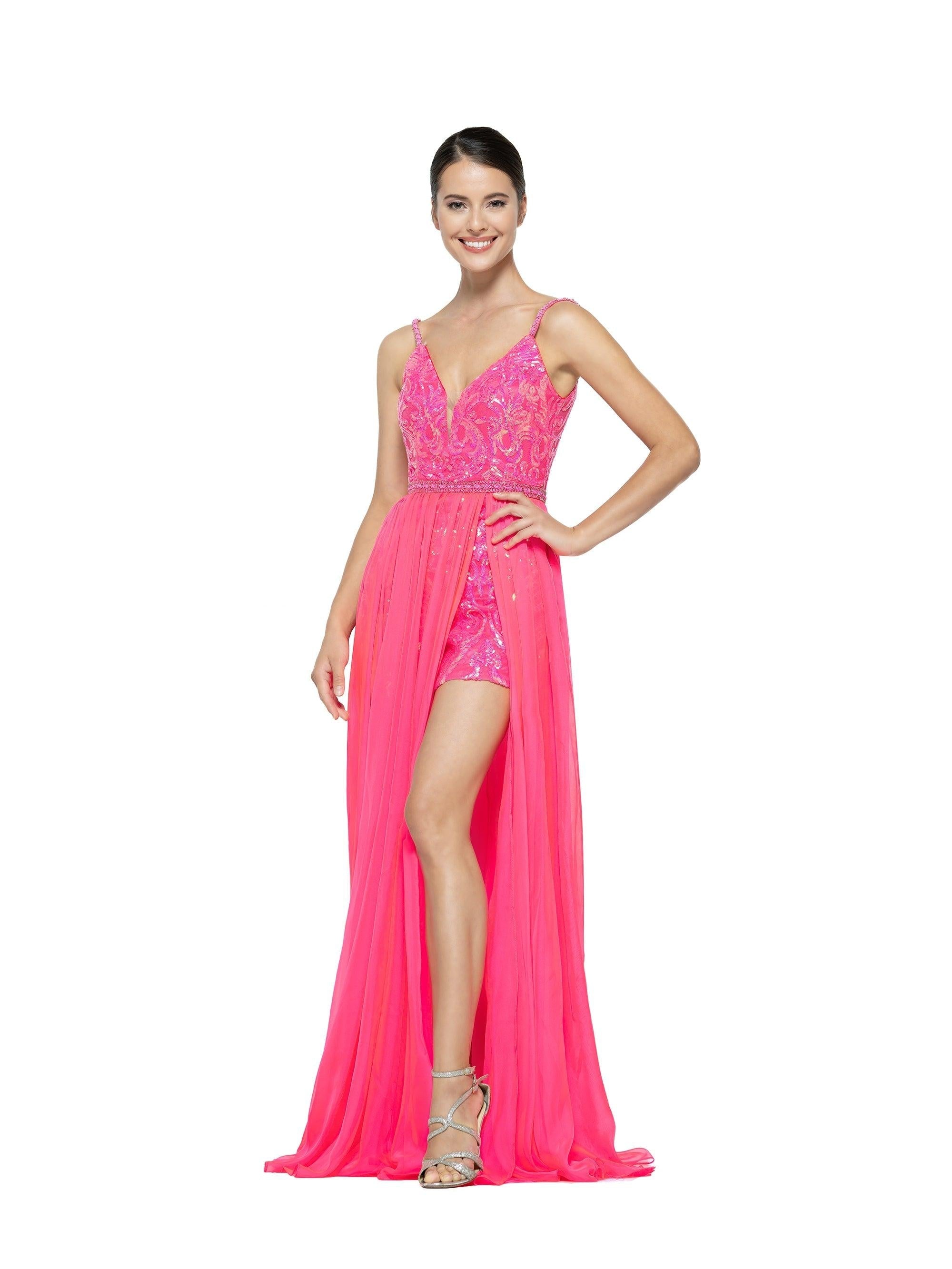 Colors Long Spaghetti Strap Formal A Line Dress 937 - The Dress Outlet