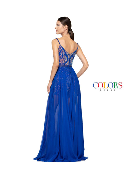 Colors Long Spaghetti Strap Formal A Line Dress 937 - The Dress Outlet