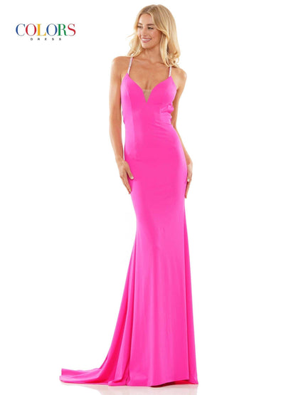 Colors Long Spaghetti Strap Prom Dress 2974 - The Dress Outlet