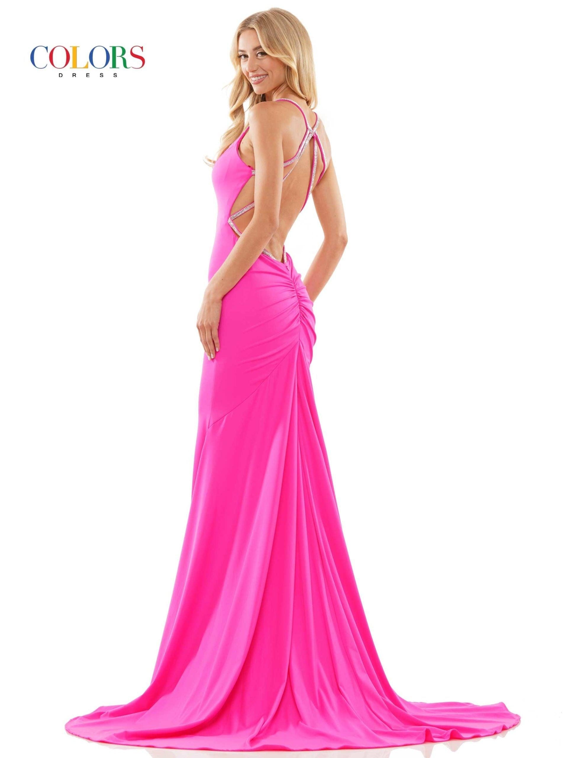 Colors Long Spaghetti Strap Prom Dress 2974 - The Dress Outlet