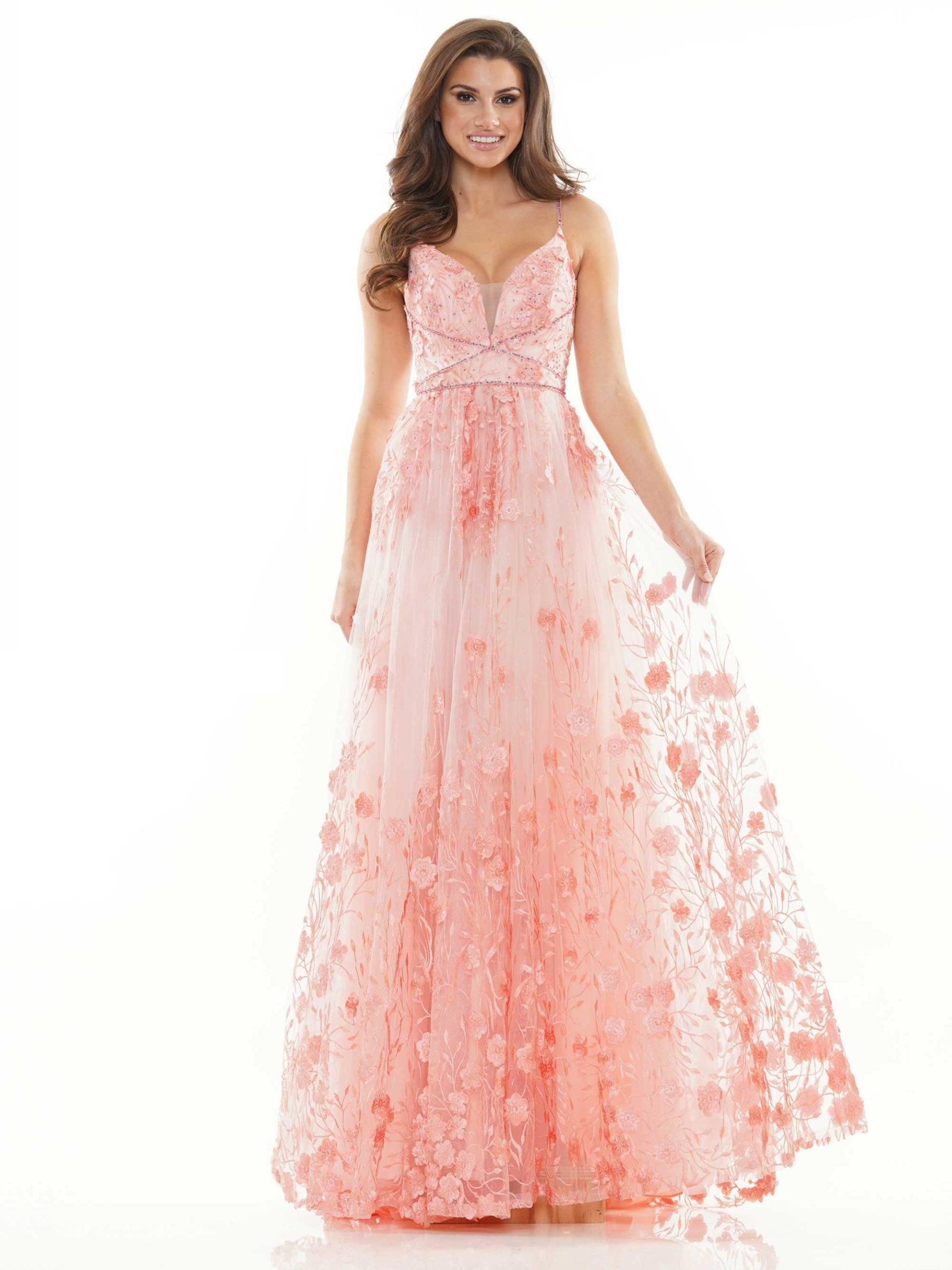 Colors Long Spaghetti Strap Prom Formal Gown 2726 - The Dress Outlet
